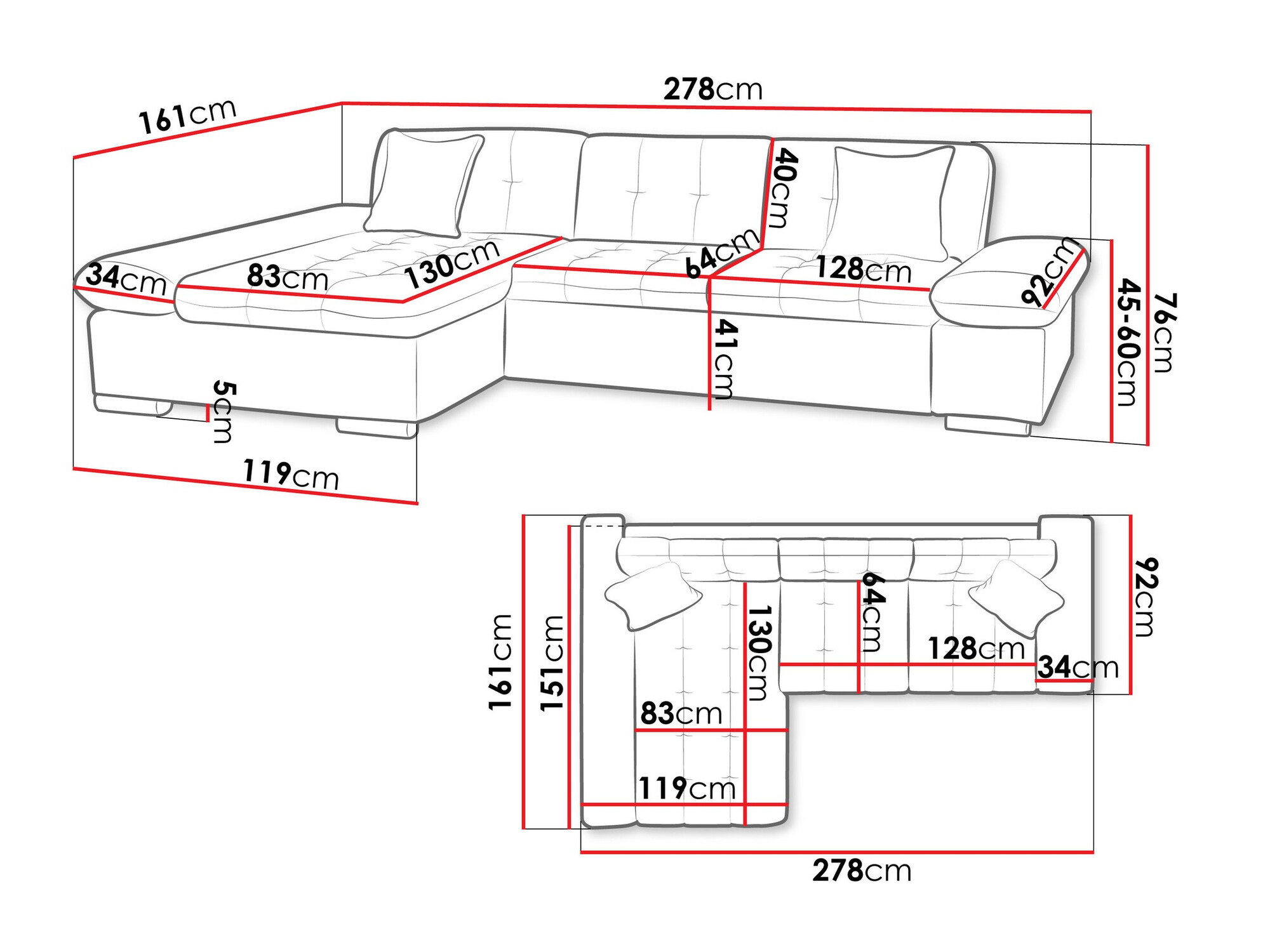 Угловой диван Comfivo 219 (Magic Velvet 2217 + Magic Velvet 2219)