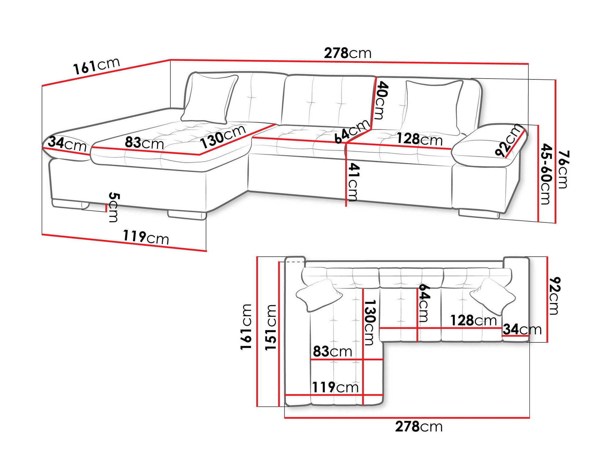 Угловой диван Comfivo 219 (Magic Velvet 2217 + Magic Velvet 2219)