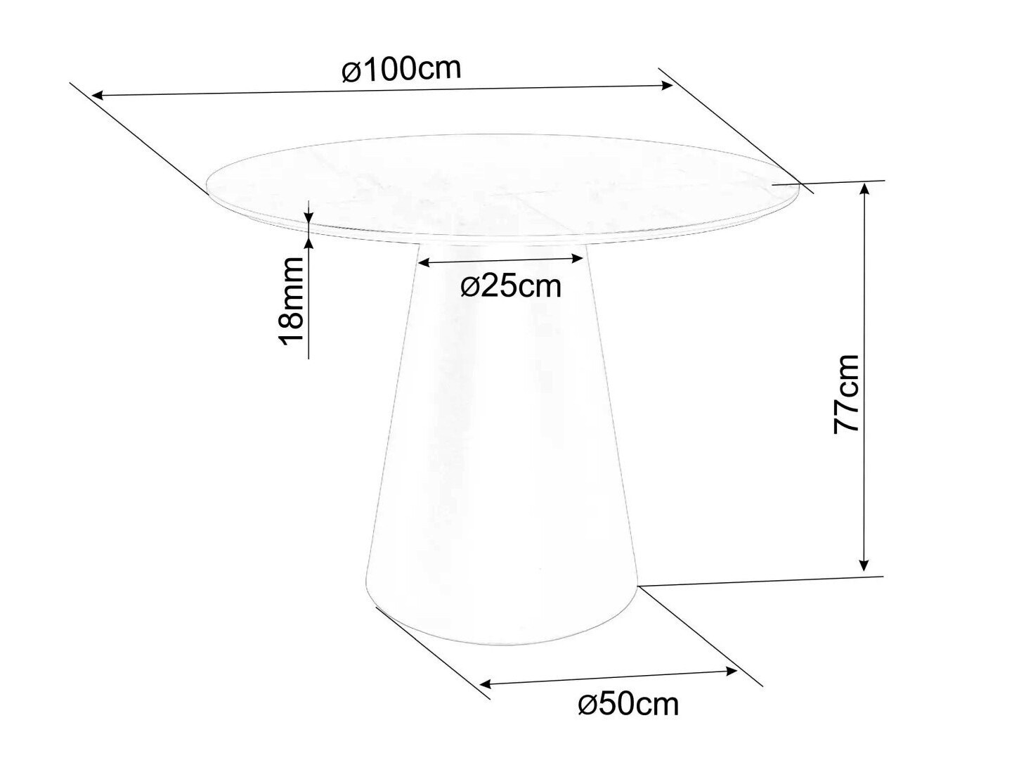 Galds Detroit 733 (Ozols + Melns)