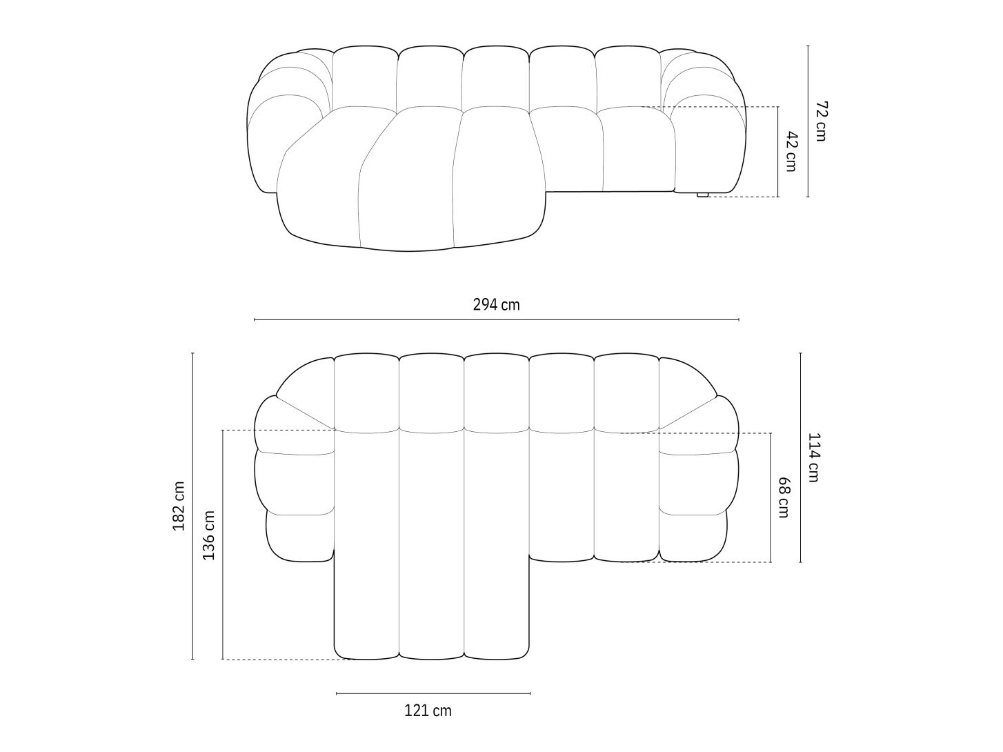 Stūra dīvāns Cirnolu 105 (Bubble 13)