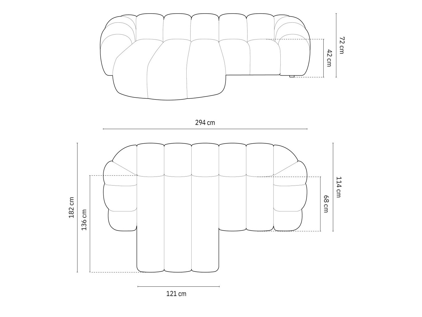 Stūra dīvāns Cirnolu 105 (Bubble 3)