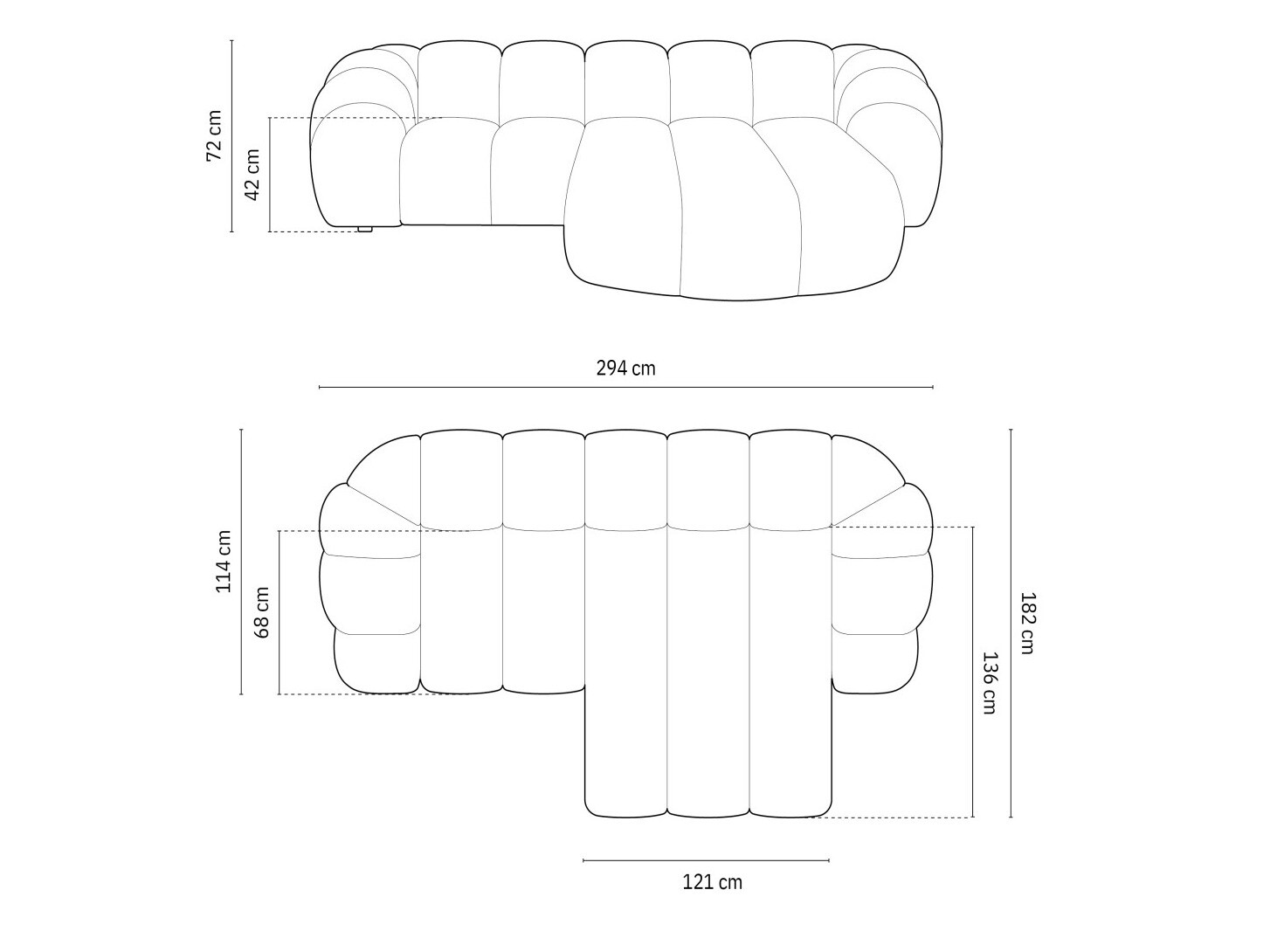 Stūra dīvāns Cirnolu 105 (Bubble 3)