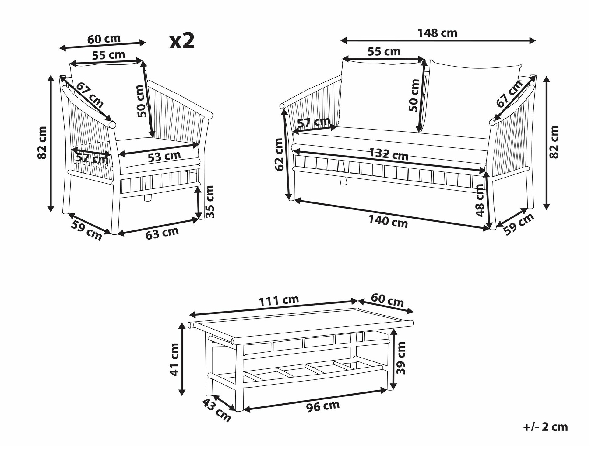 Dārza mēbeļu komplekts Berwyn 2686