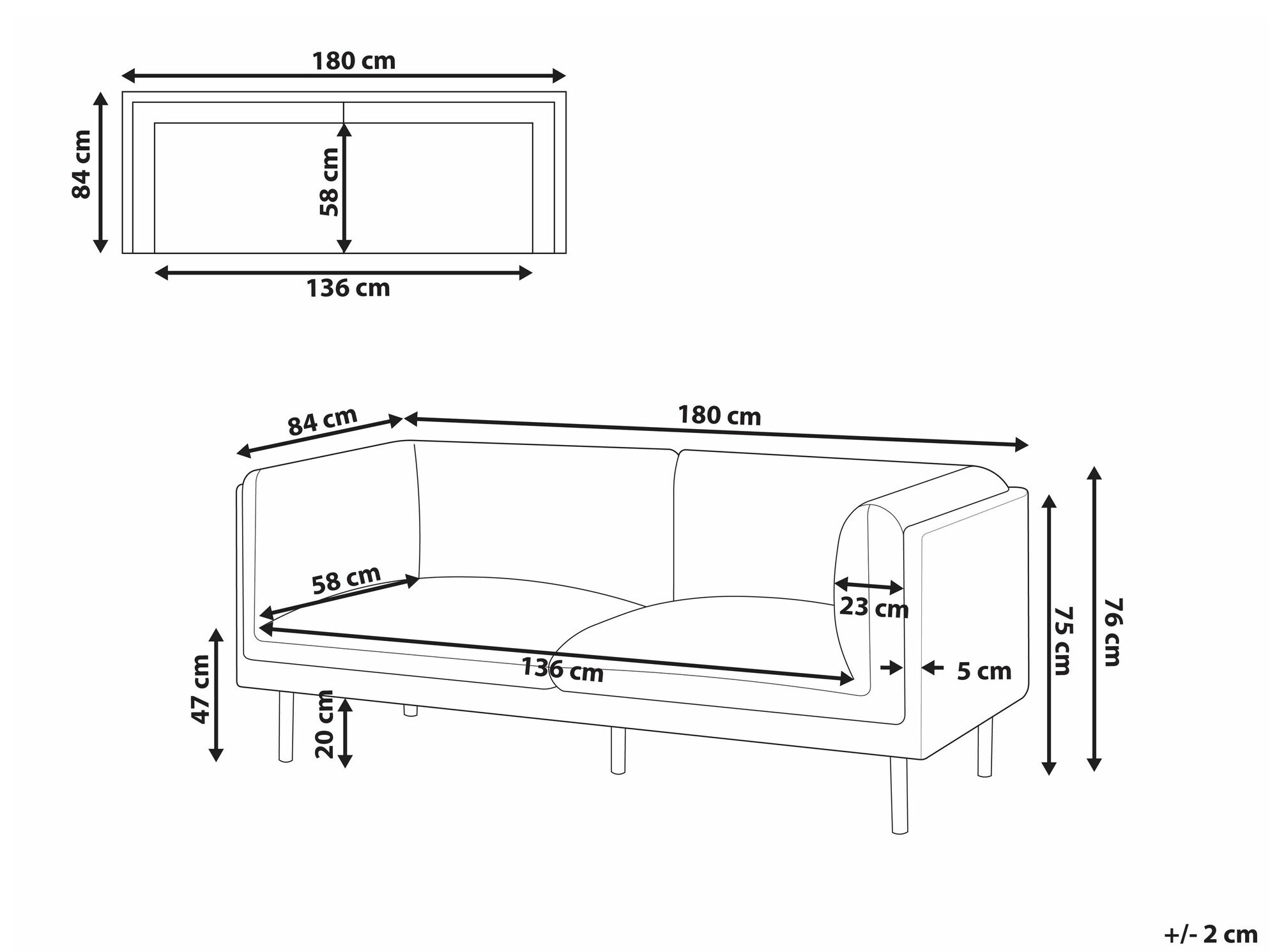 Диван Berwyn 2684 (Чёрный)