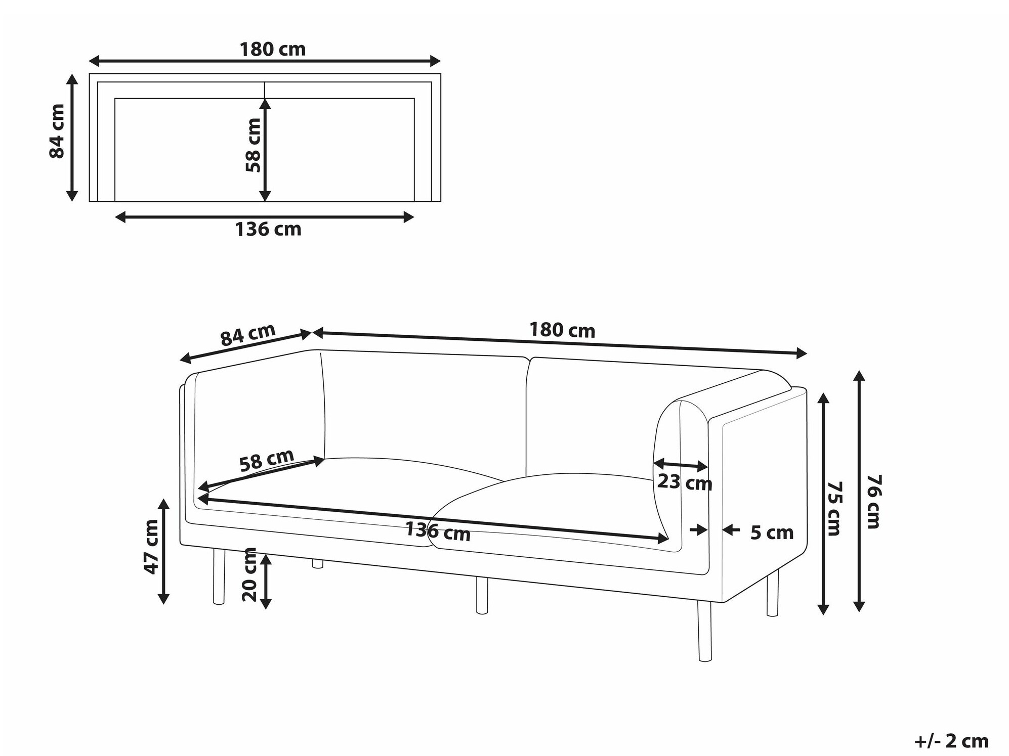 Dīvāns Berwyn 2684 (Balts + Brūns)