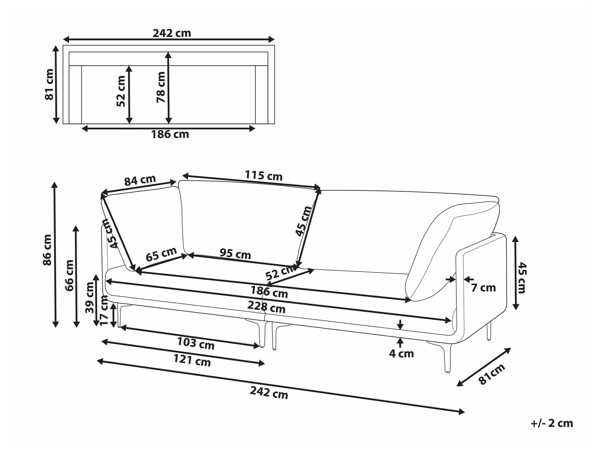 Диван Berwyn 2692 (Чёрный)