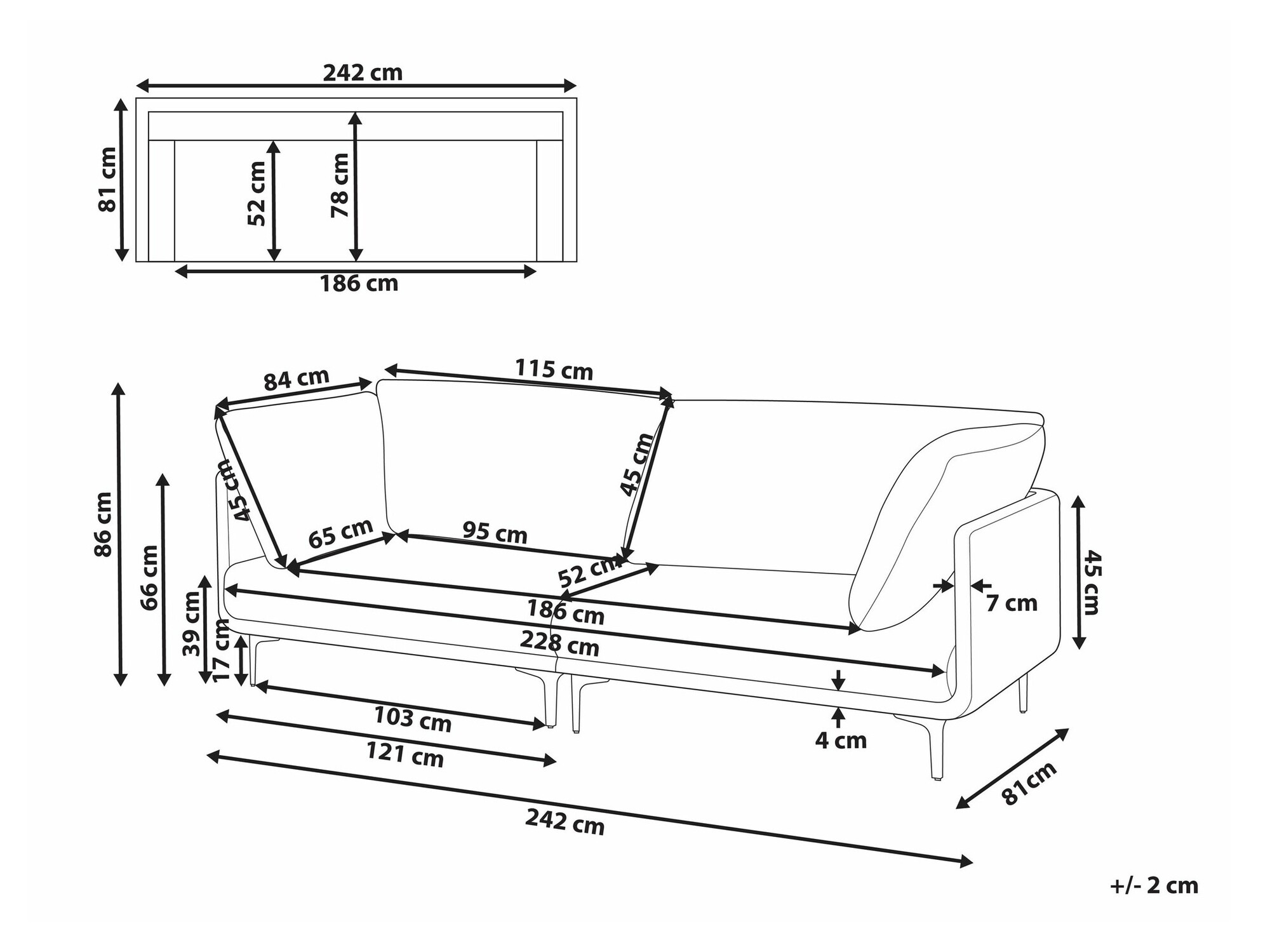 Dīvāns Berwyn 2692 (Tumši brūns)