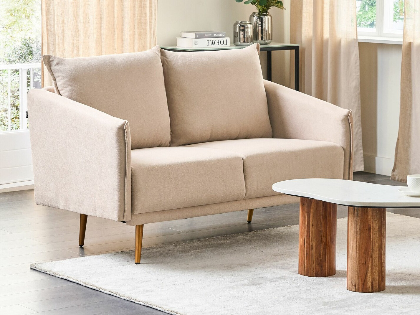 Диван Berwyn 193 (Светло-коричневый + Золотой)