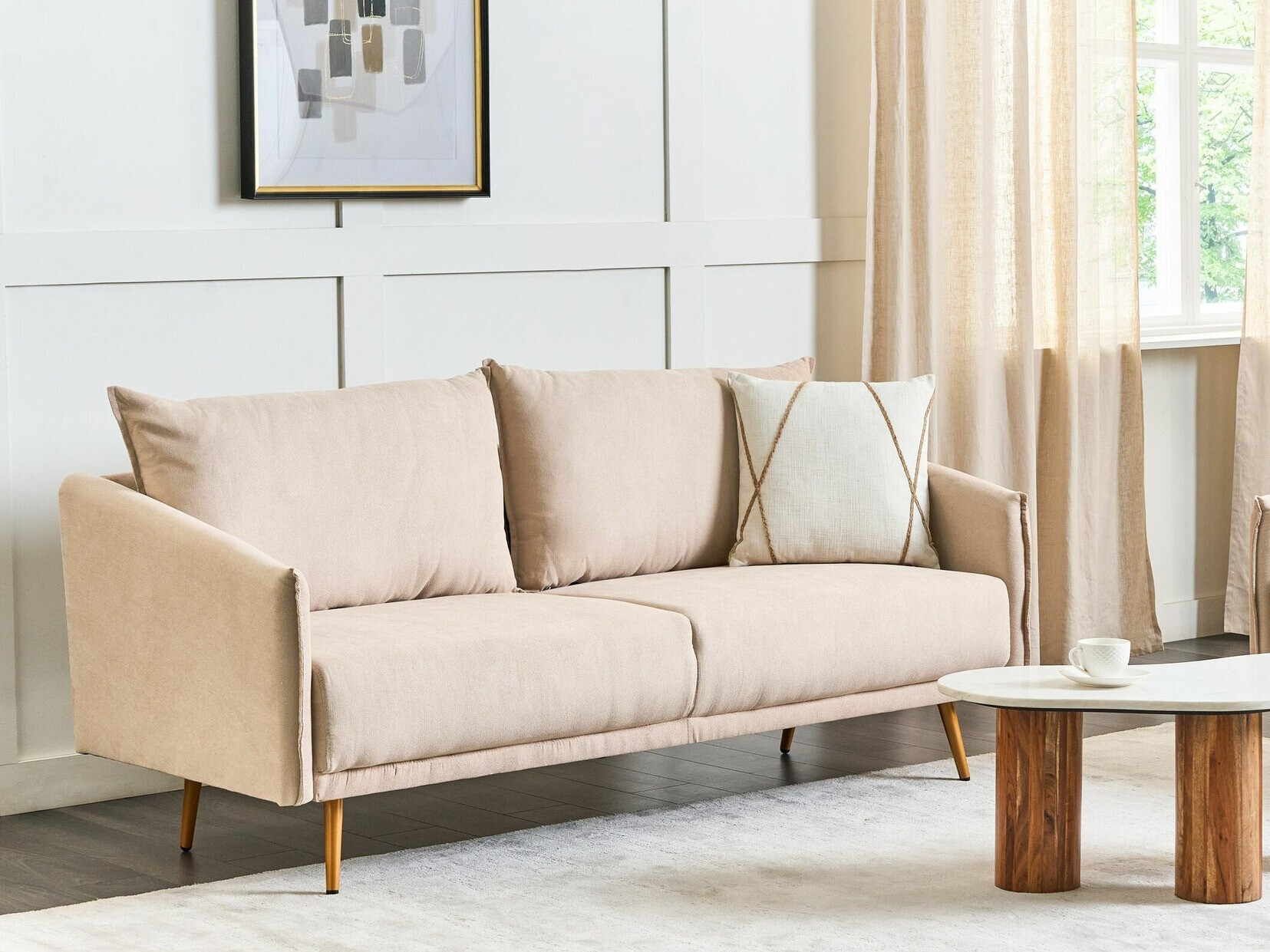 Dīvāns Berwyn 202 (Gaiši brūns + Zelta)