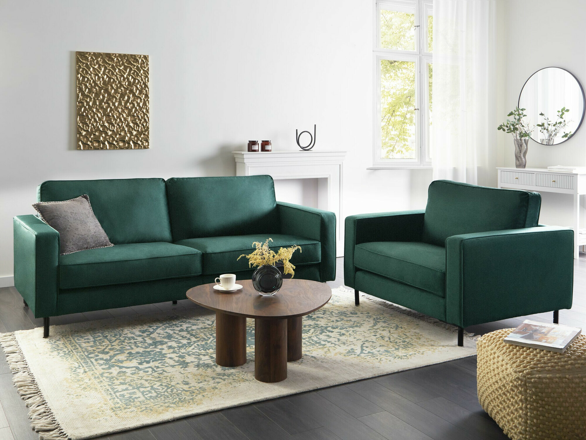 Mīksto mēbeļu komplekts Berwyn 768 (Tumši zaļš)