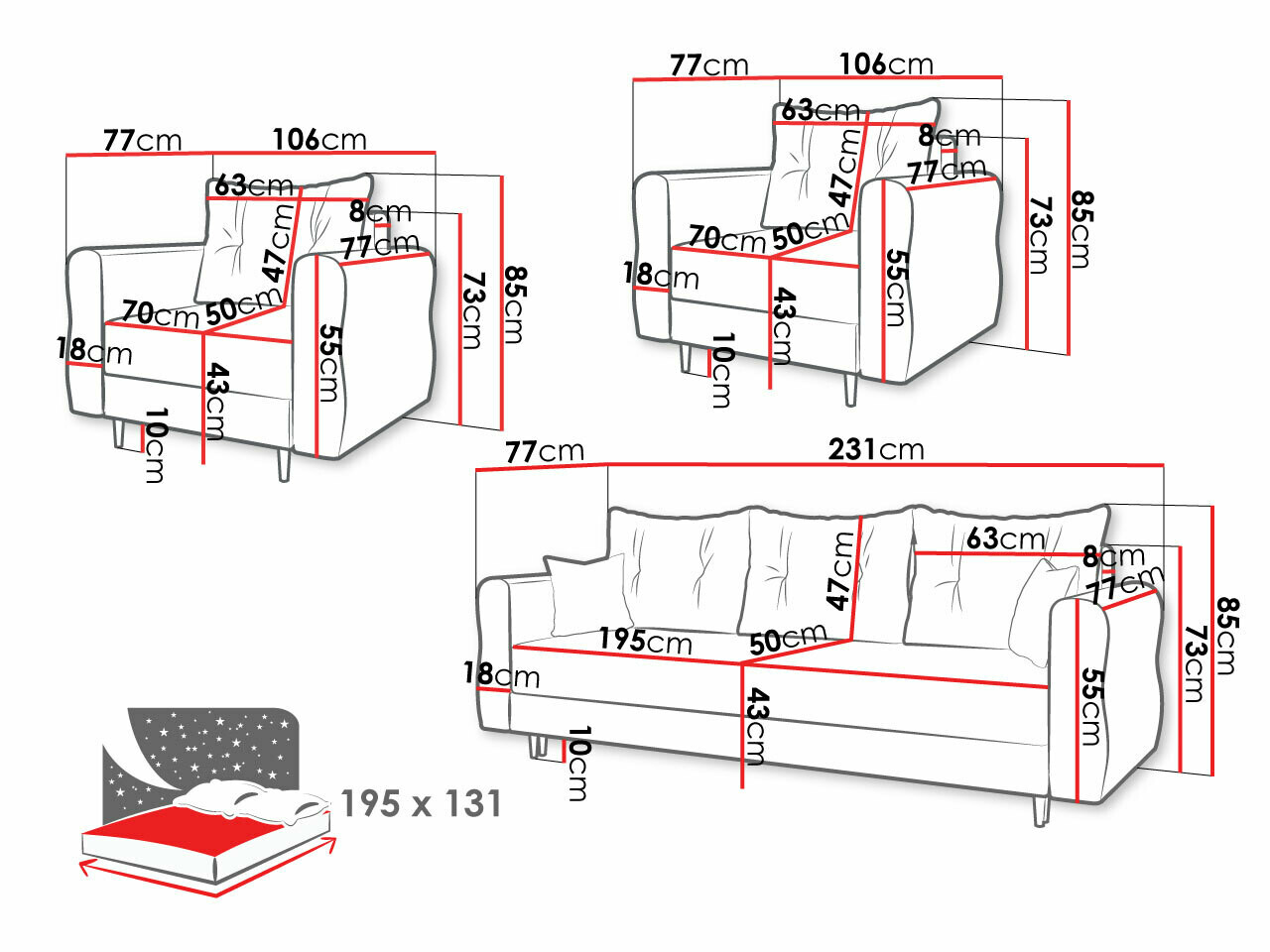 Комплект мягкой мебели Veldala 106 (Manila 29)