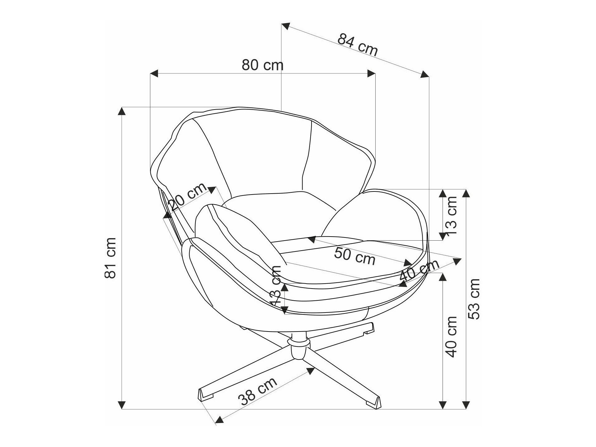 Krēsls Houston 1958 (Pelēks)