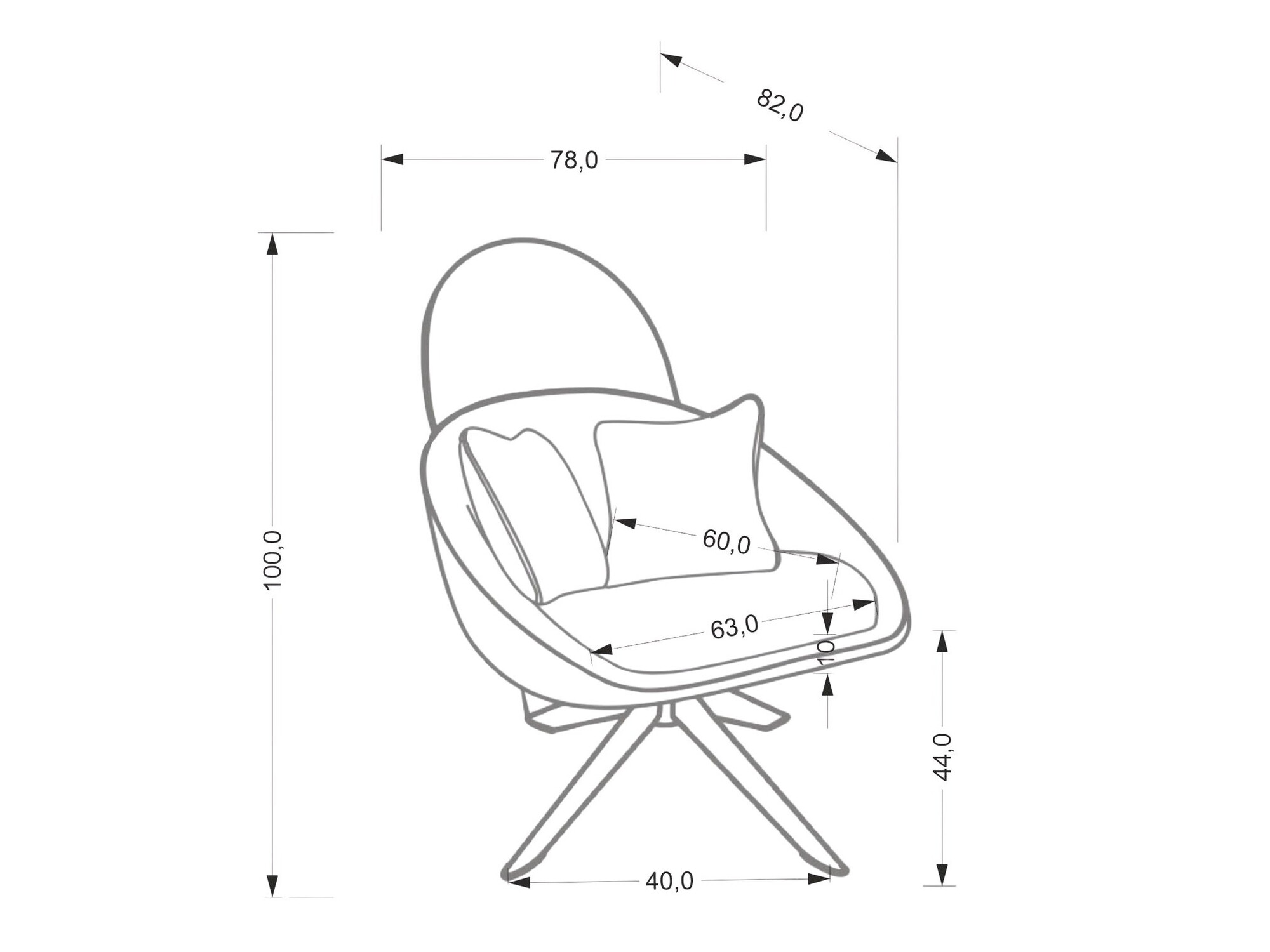 Кресло Houston 1962 (Крем)