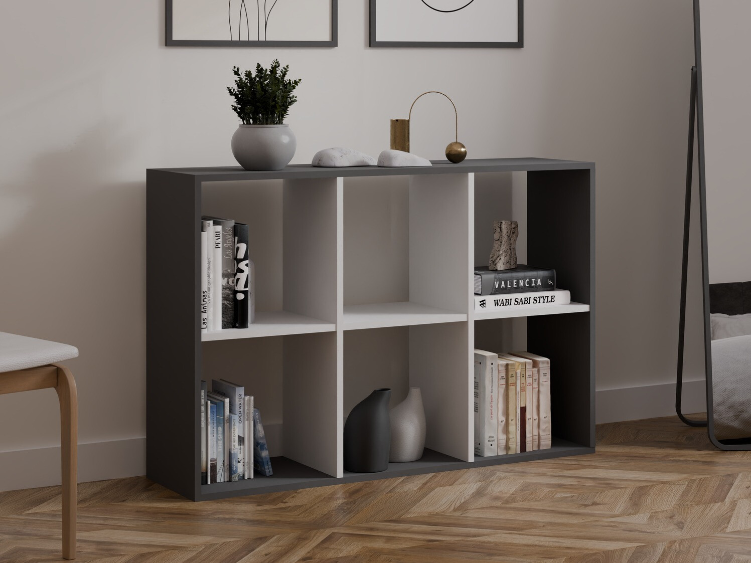 Plaukts Mandeville 287 (Balts + Antracīts)