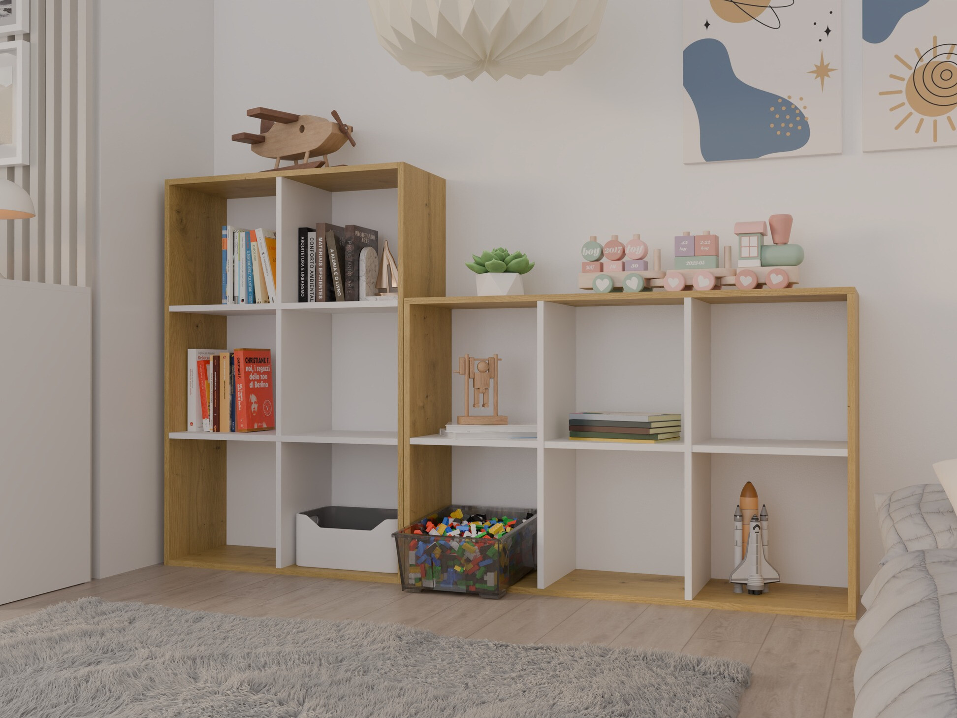 Стеллаж Mandeville 287 (Белый + Artisan дуб)