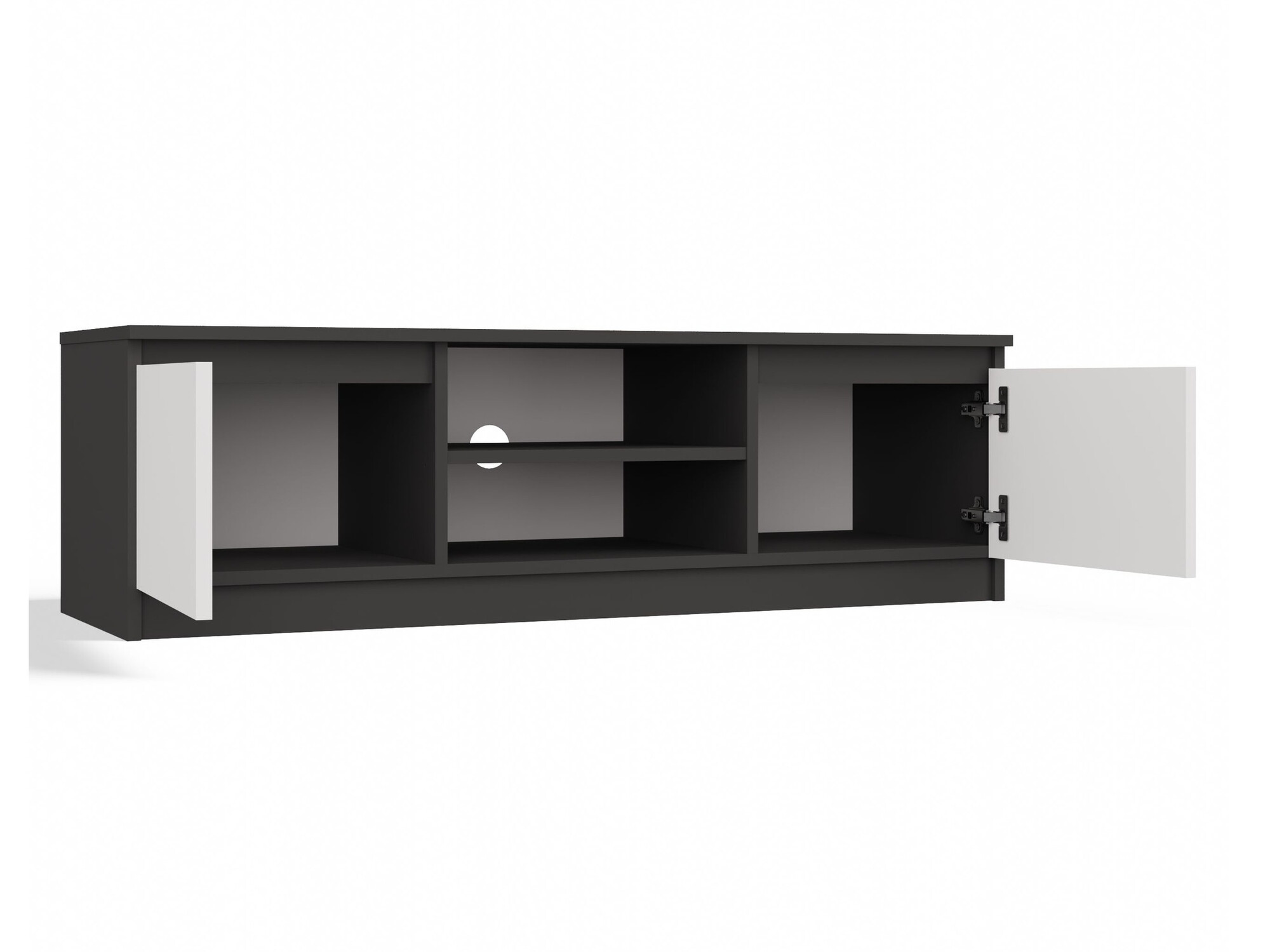 TV galds Elbvelu 123 (Antracīts + Balts)