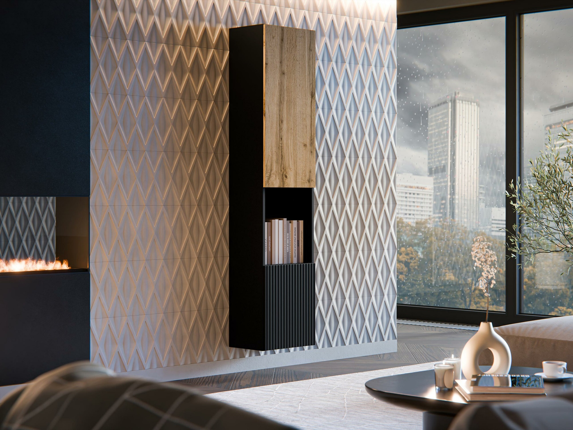 Piekarams plaukts Calveru 102 (Melns + Votan ozols)