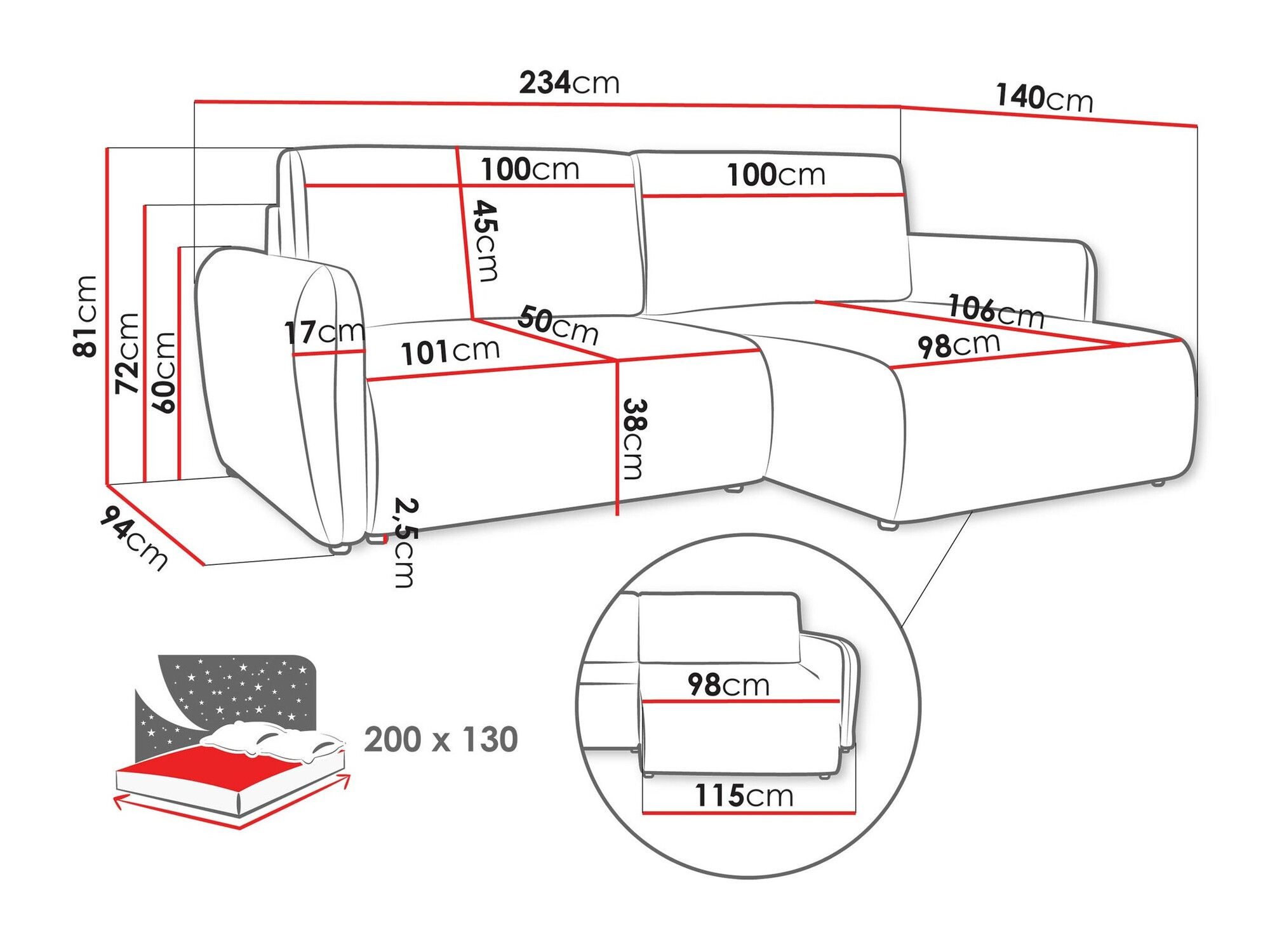 Stūra dīvāns Temple 131 (Cruz 15)