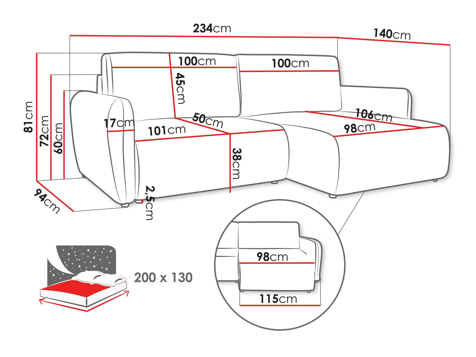Stūra dīvāns Temple 131 (Cruz 97)