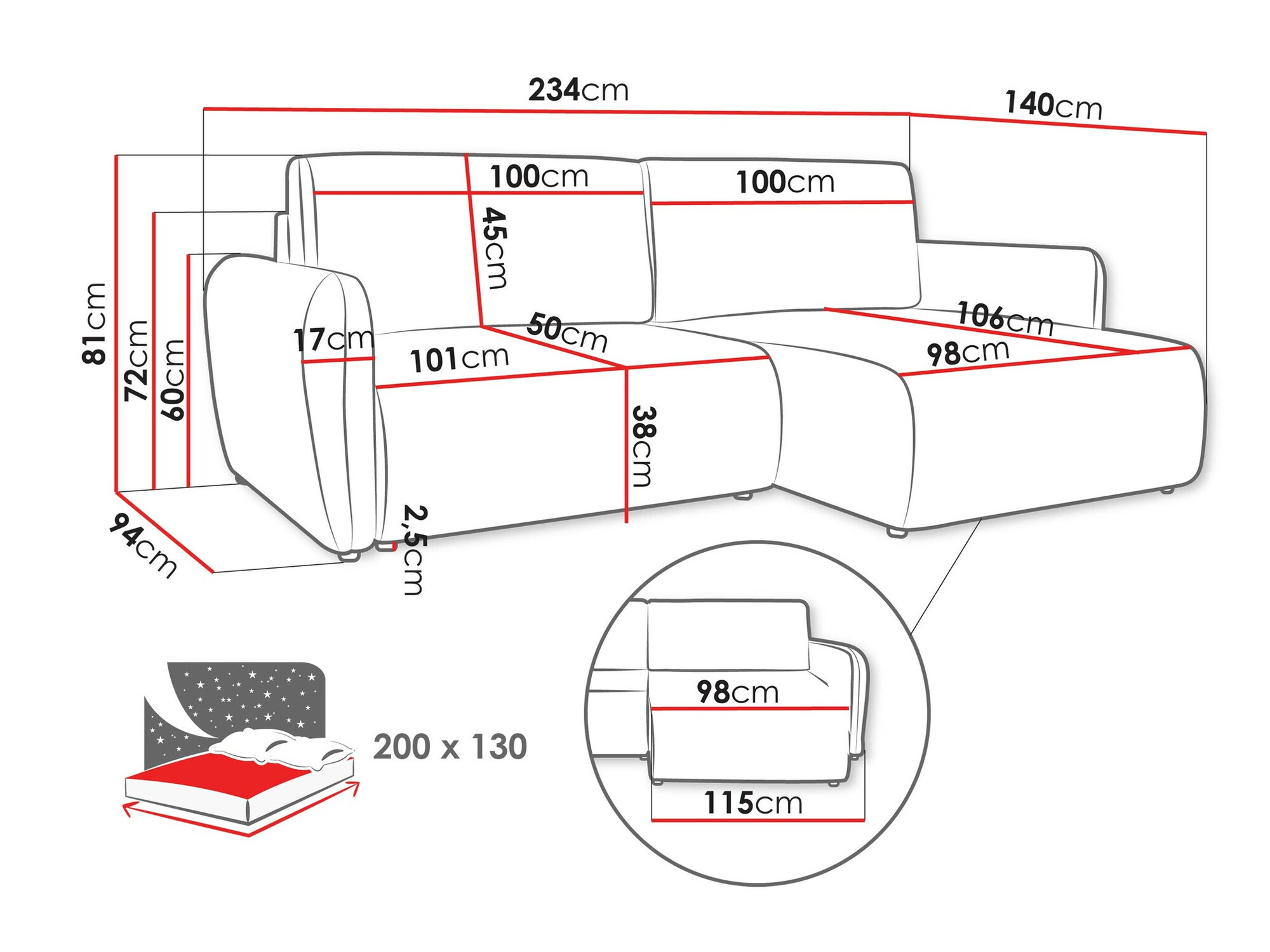 Угловой диван Temple 131 (Cruz 35)