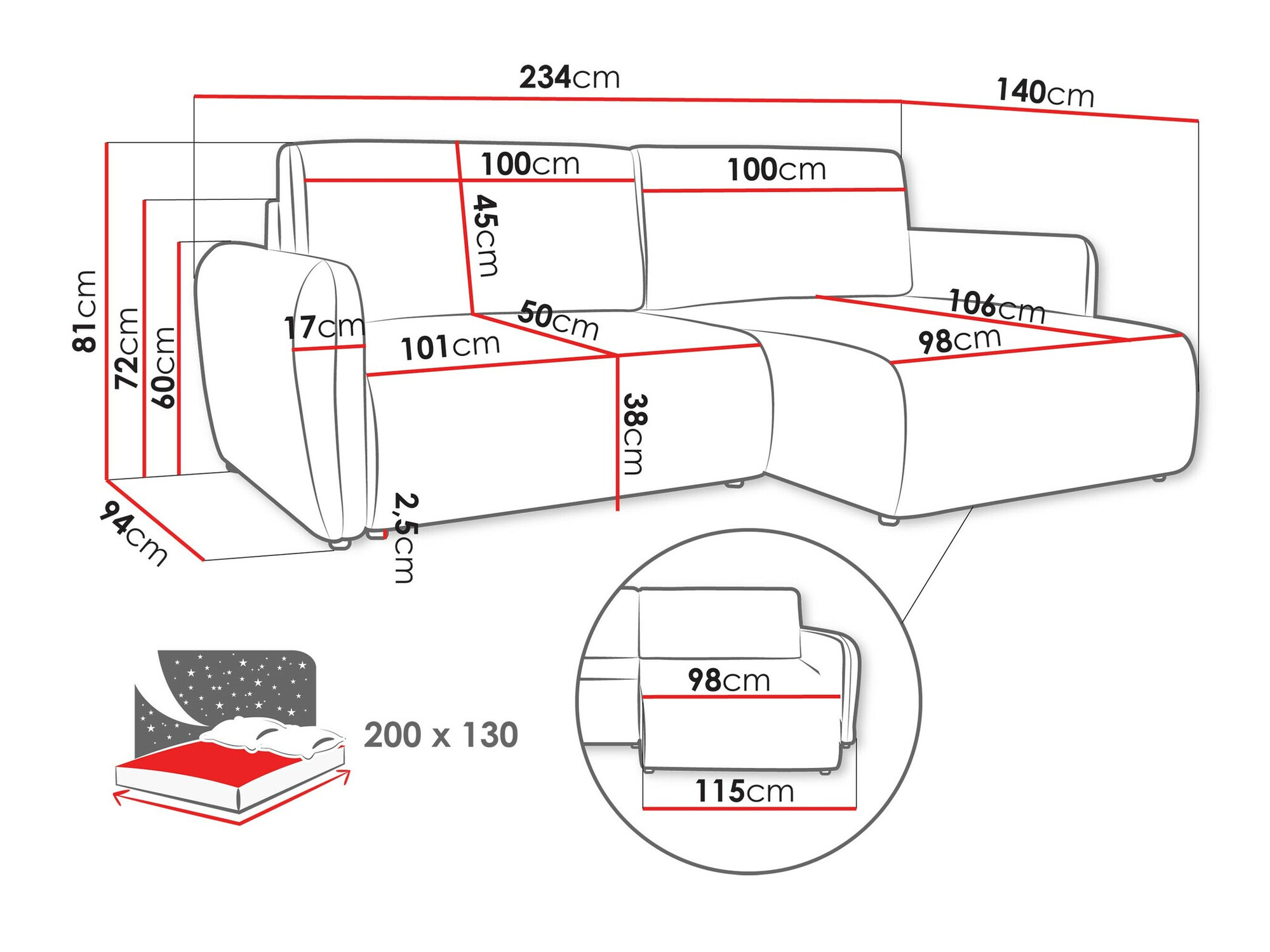 Угловой диван Temple 131 (Cruz 79)