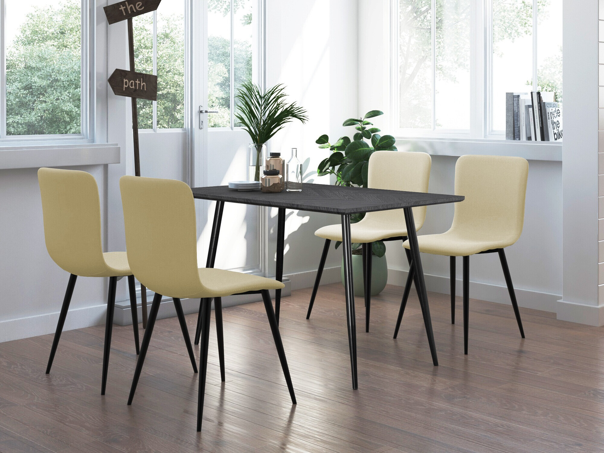 Galds Denton 760 (Pelēks ozols + Melns)