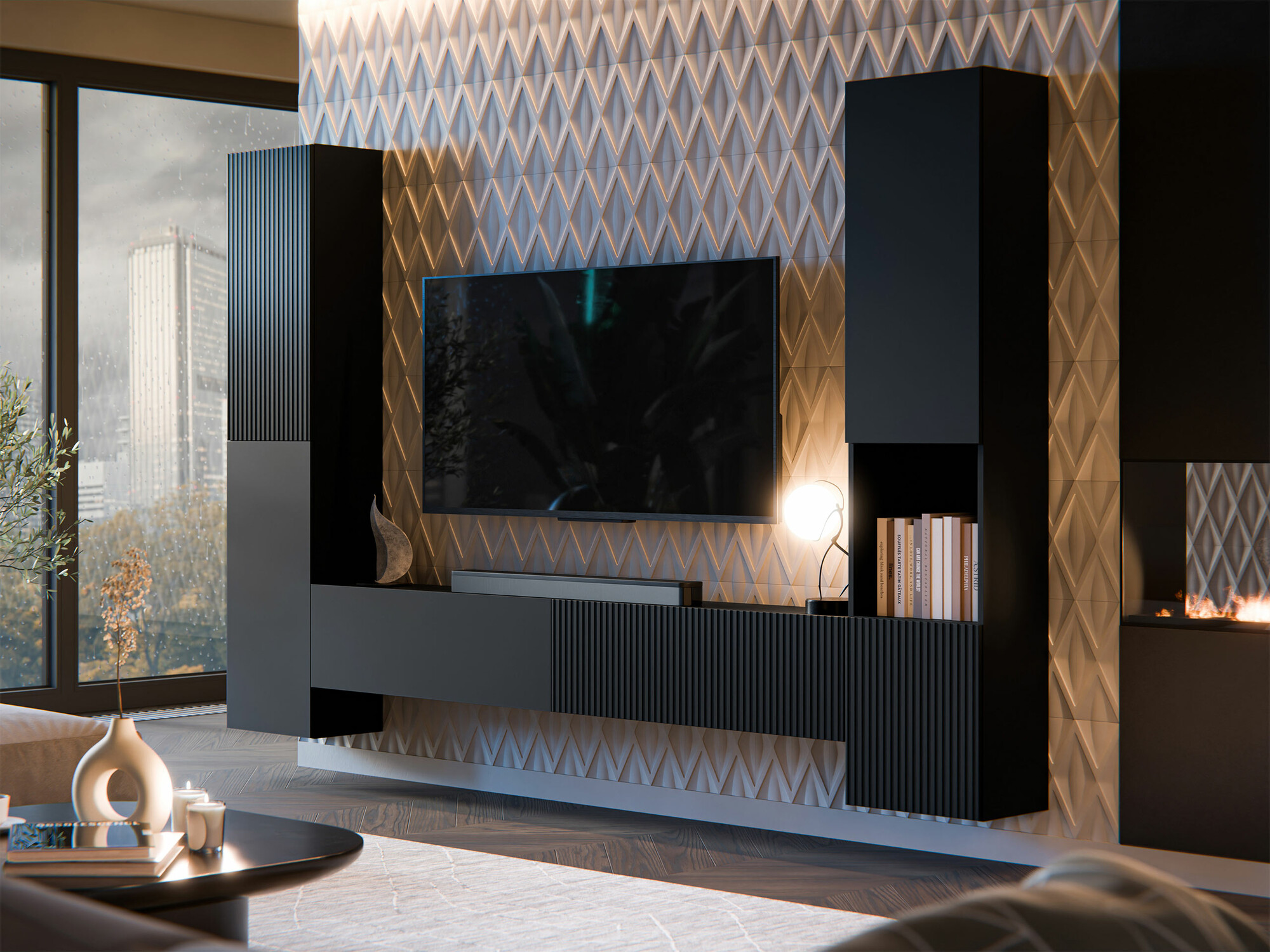 Набор для гостиной Calveru 105 (Чёрный)