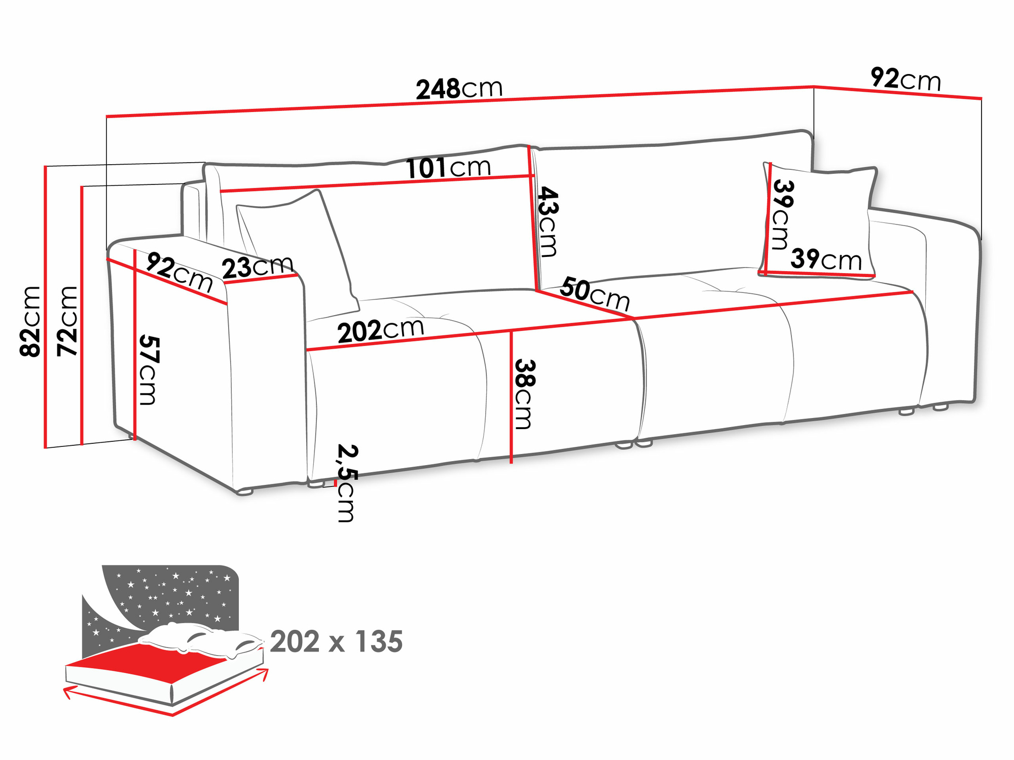 Dīvāns gulta Comfivo Laurus (Velo 623)