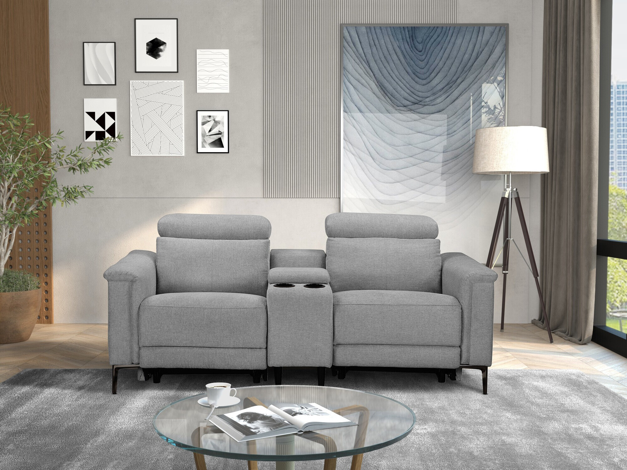 Dīvāns reglainer Denton 1468 (Pelēks)