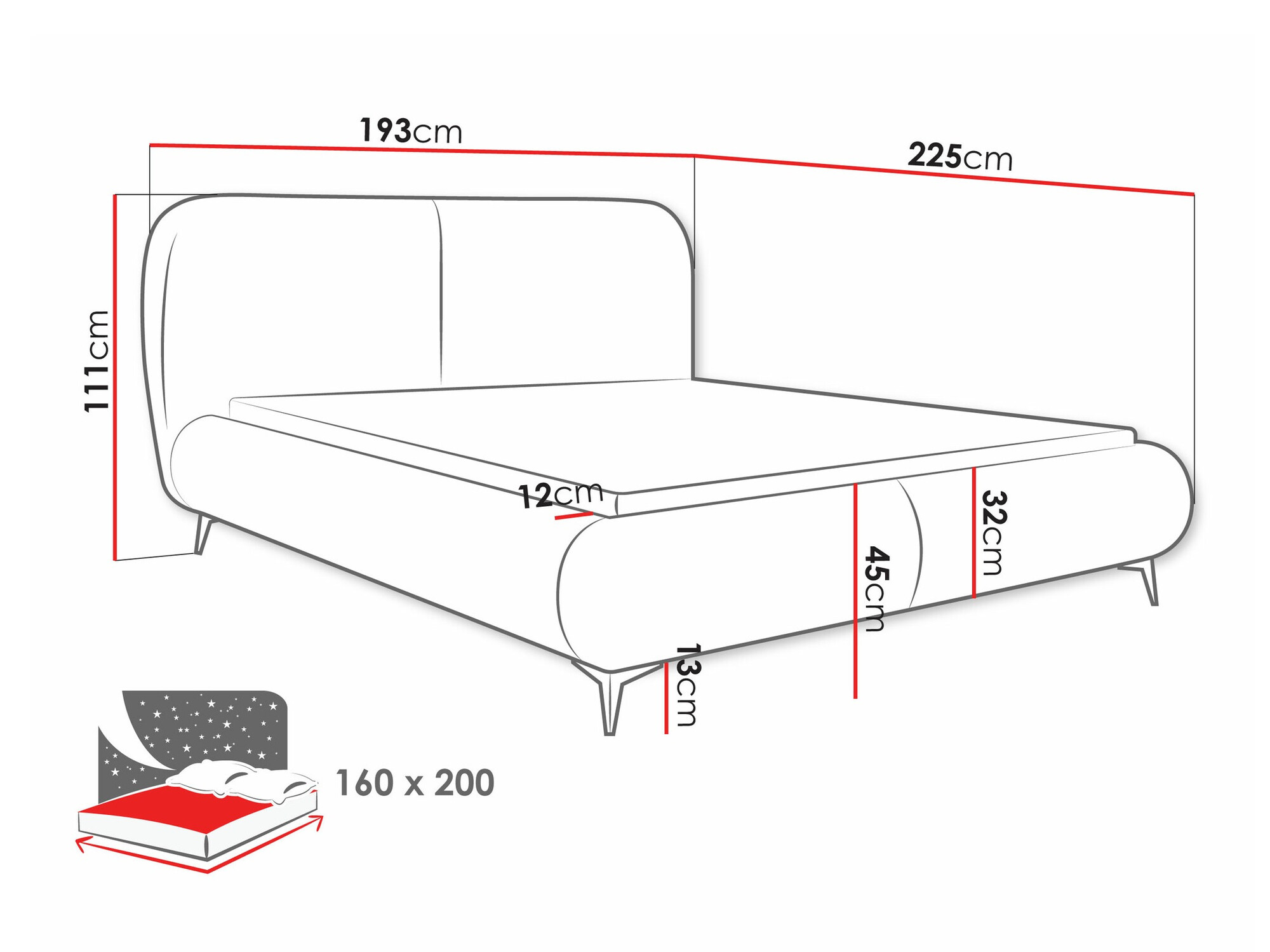 Кровать Clovis 119 (Coral 45)