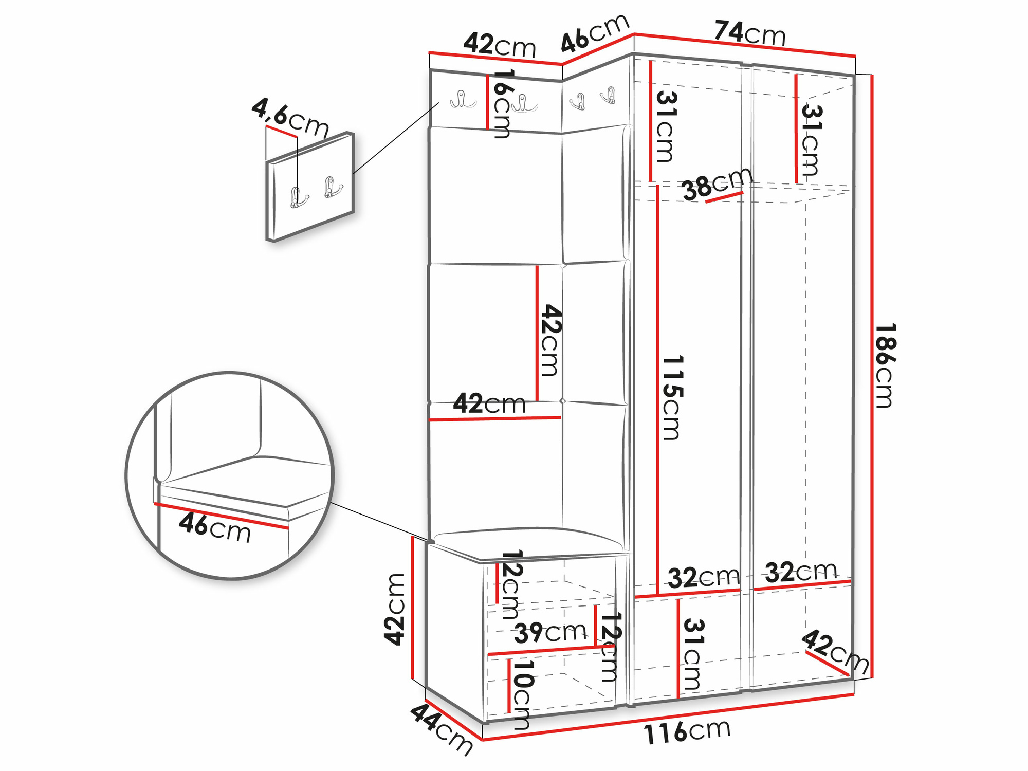 Прихожая Hartford 387 (Белый)