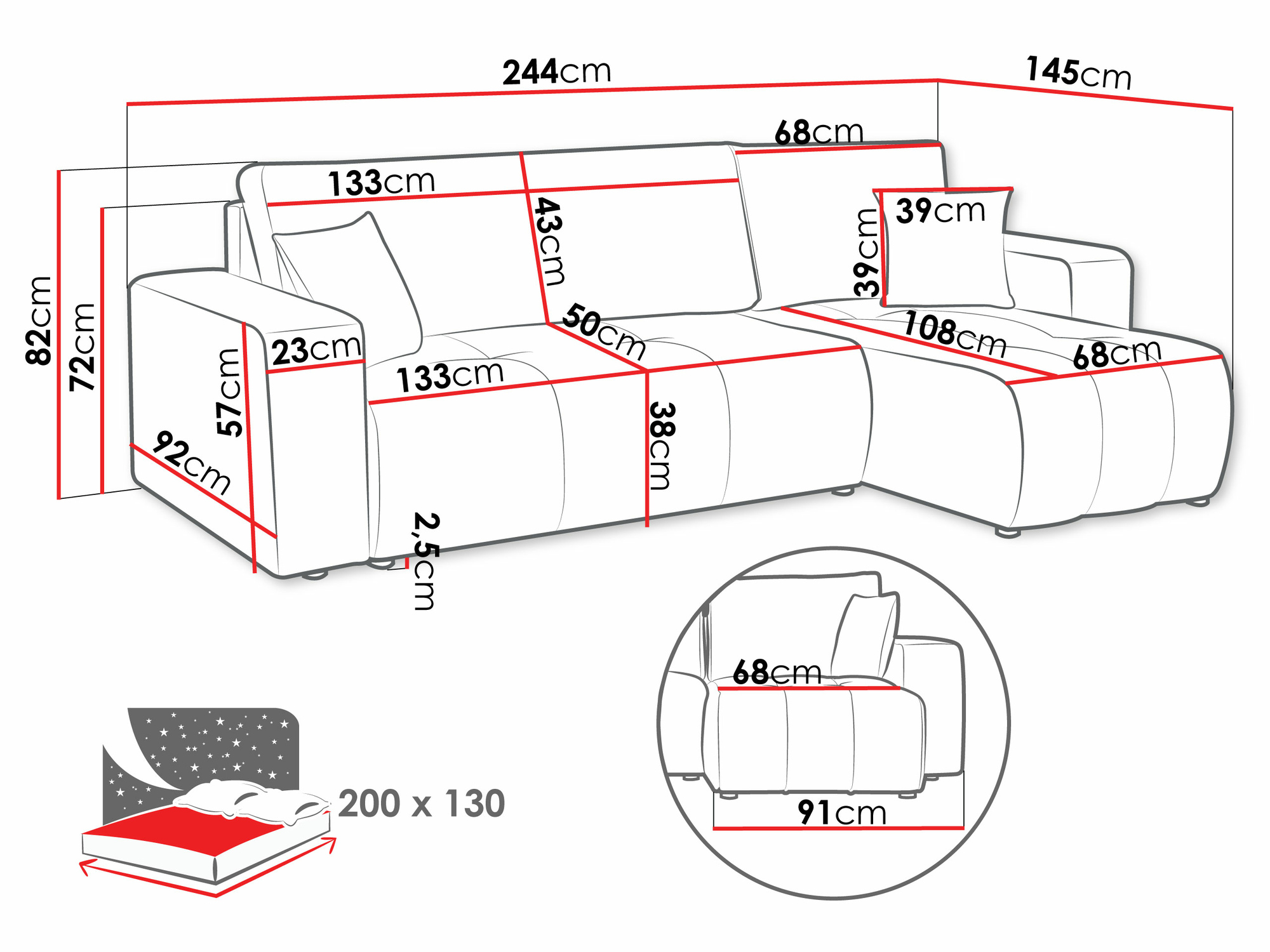 Stūra dīvāns Comfivo 361 (Velo 623)