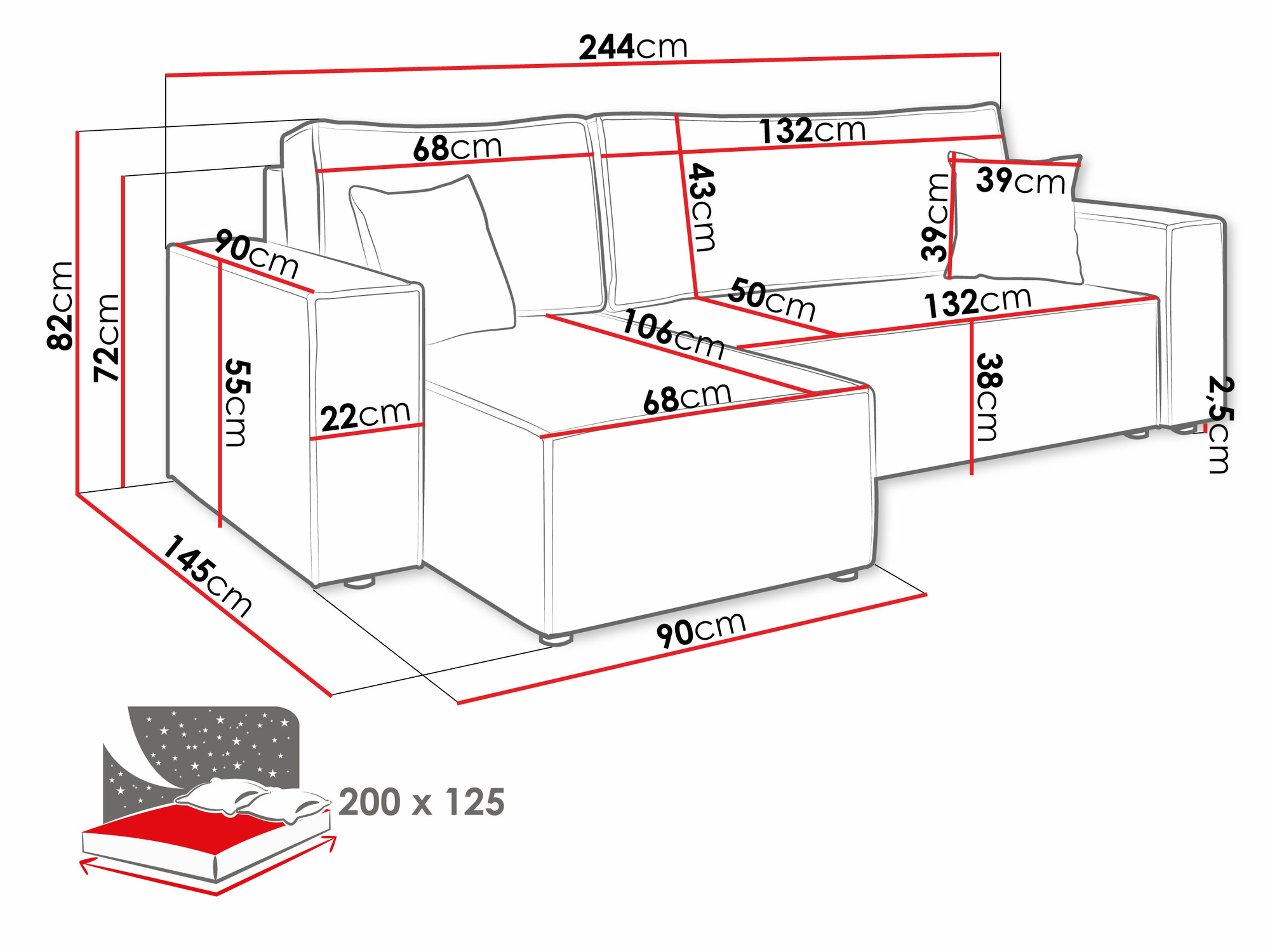 Угловой диван Shelton 100 (Poso 02)