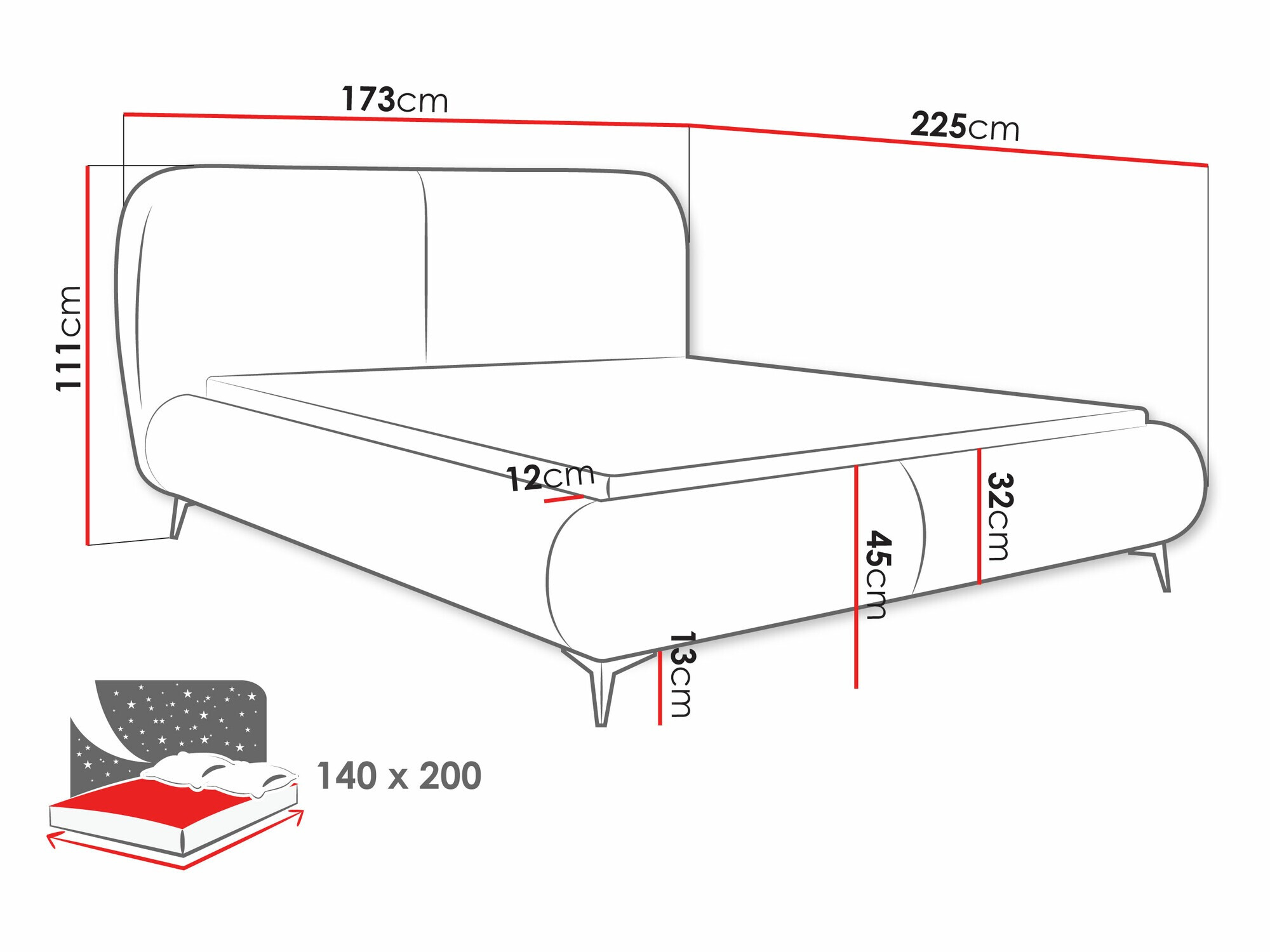Кровать Clovis 119 (Coral 65)