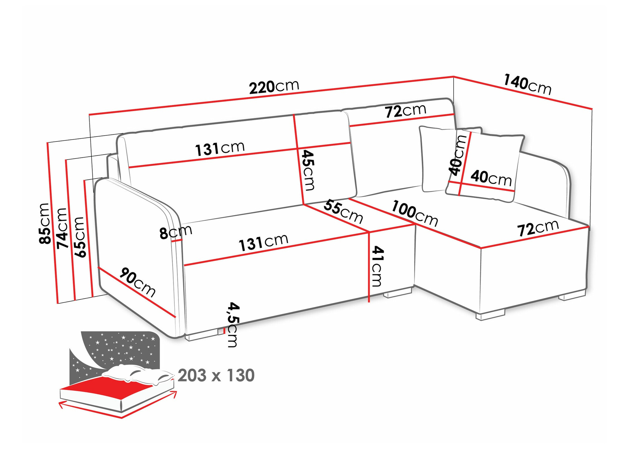 Угловой диван Columbus 245 (Velo 636)