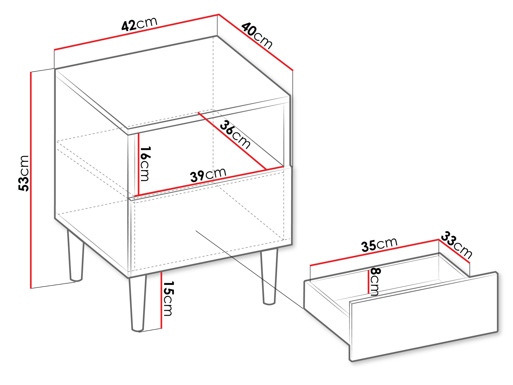 Naktsgaldiņš Comfivo Mavmono 103 (Melns)