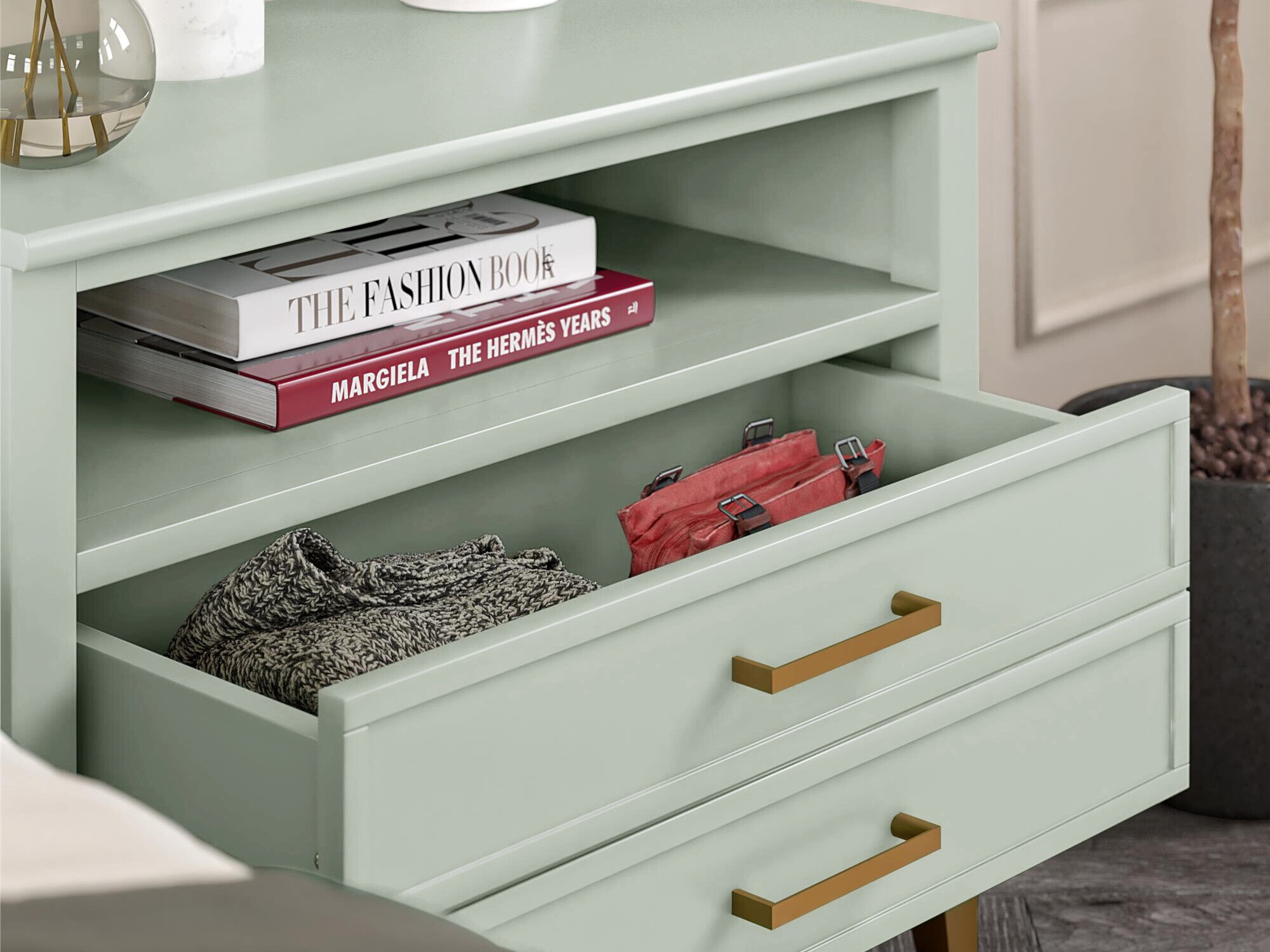 Naktsgaldiņš CosmoLiving by Cosmopolitan Belromu 107 (Zaļš)