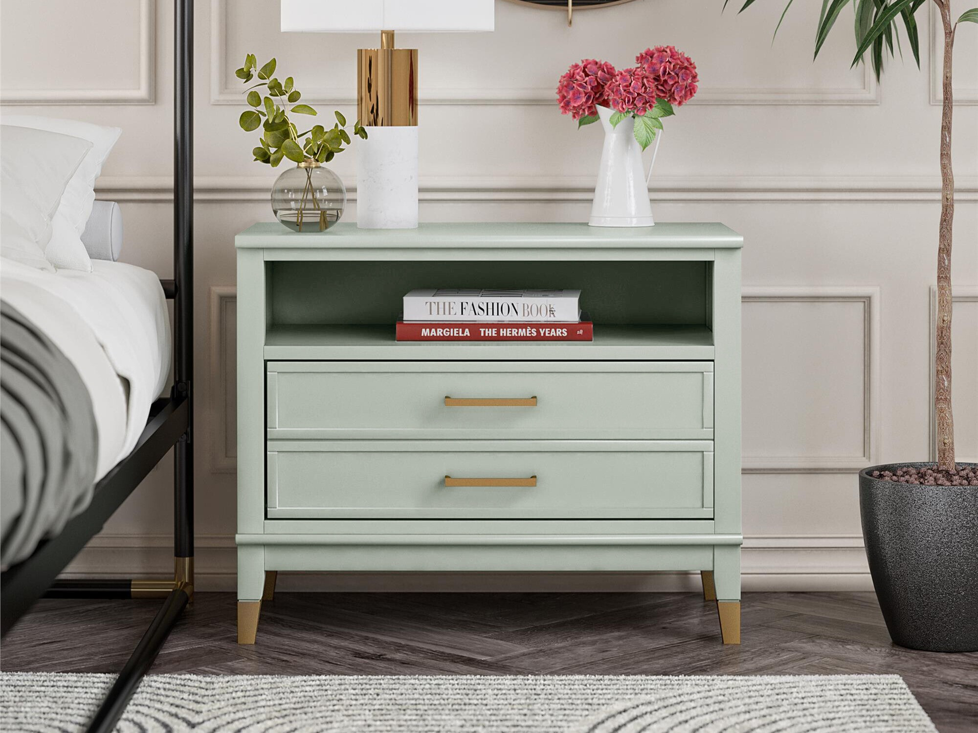 Прикроватная тумбочка CosmoLiving by Cosmopolitan Belromu 107 (Зелёный)