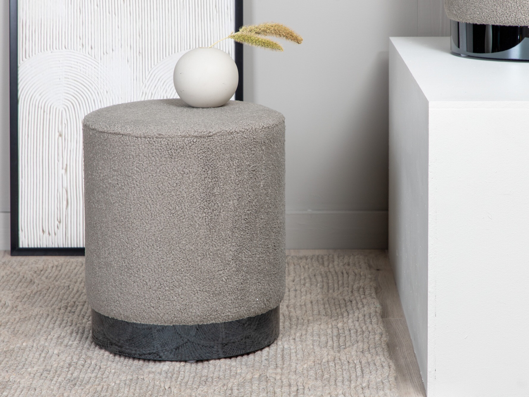 Pufs Dallas 2936 (Pelēks + Glancēts melns)