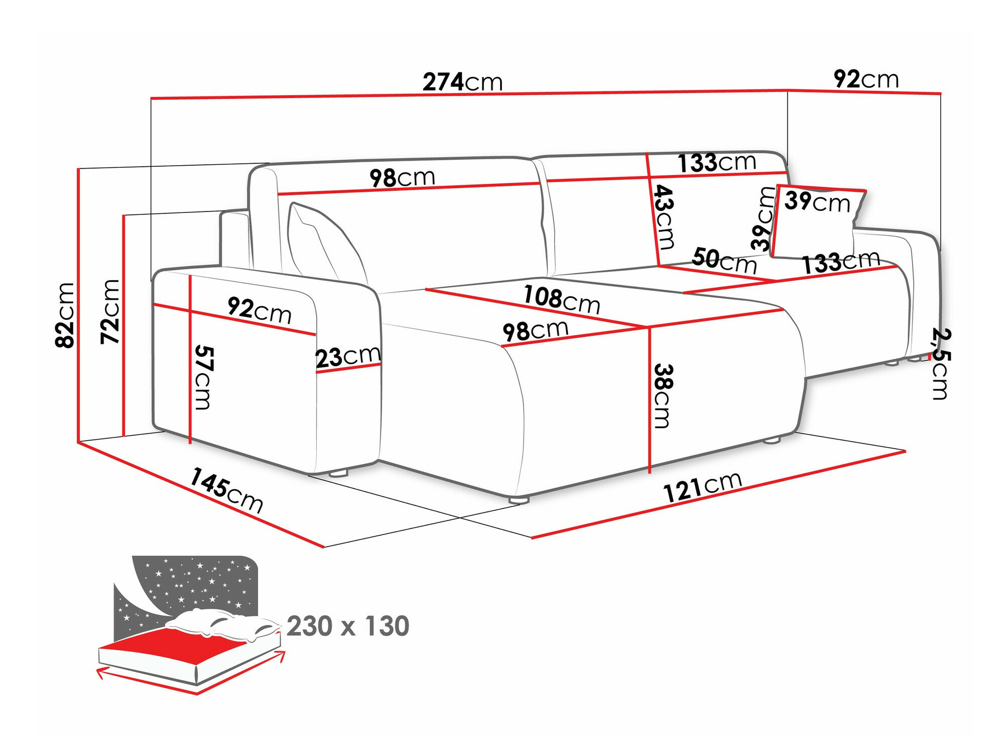 Stūra dīvāns Shelton 108 (Lima 84)