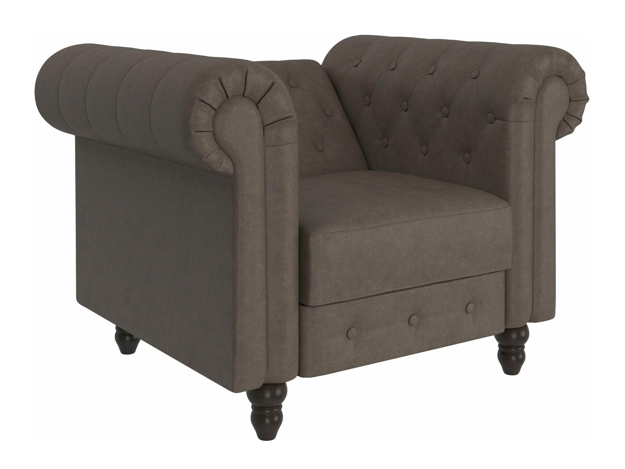 Chesterfield krēsls Tulsa 630 (Tumši brūns)