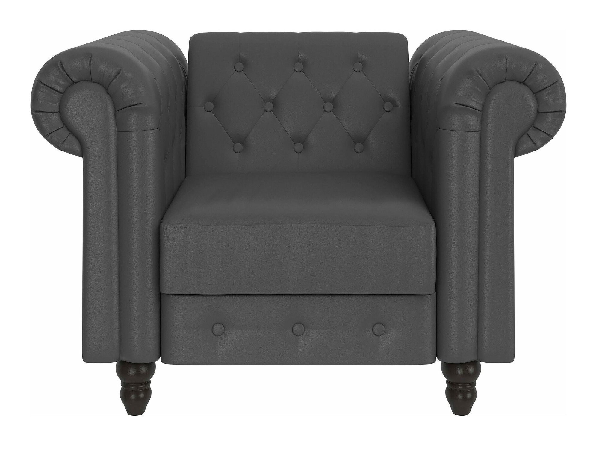 Chesterfield krēsls Tulsa 630 (Tumši pelēks)