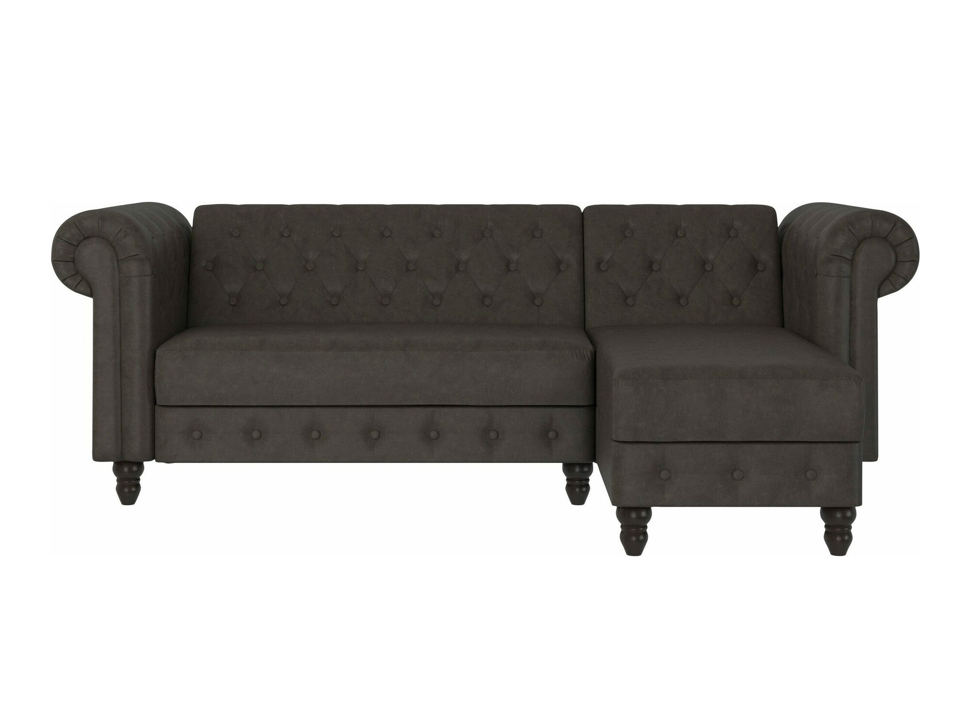 Chesterfield stūra dīvāns Tulsa 622 (Antracīts)