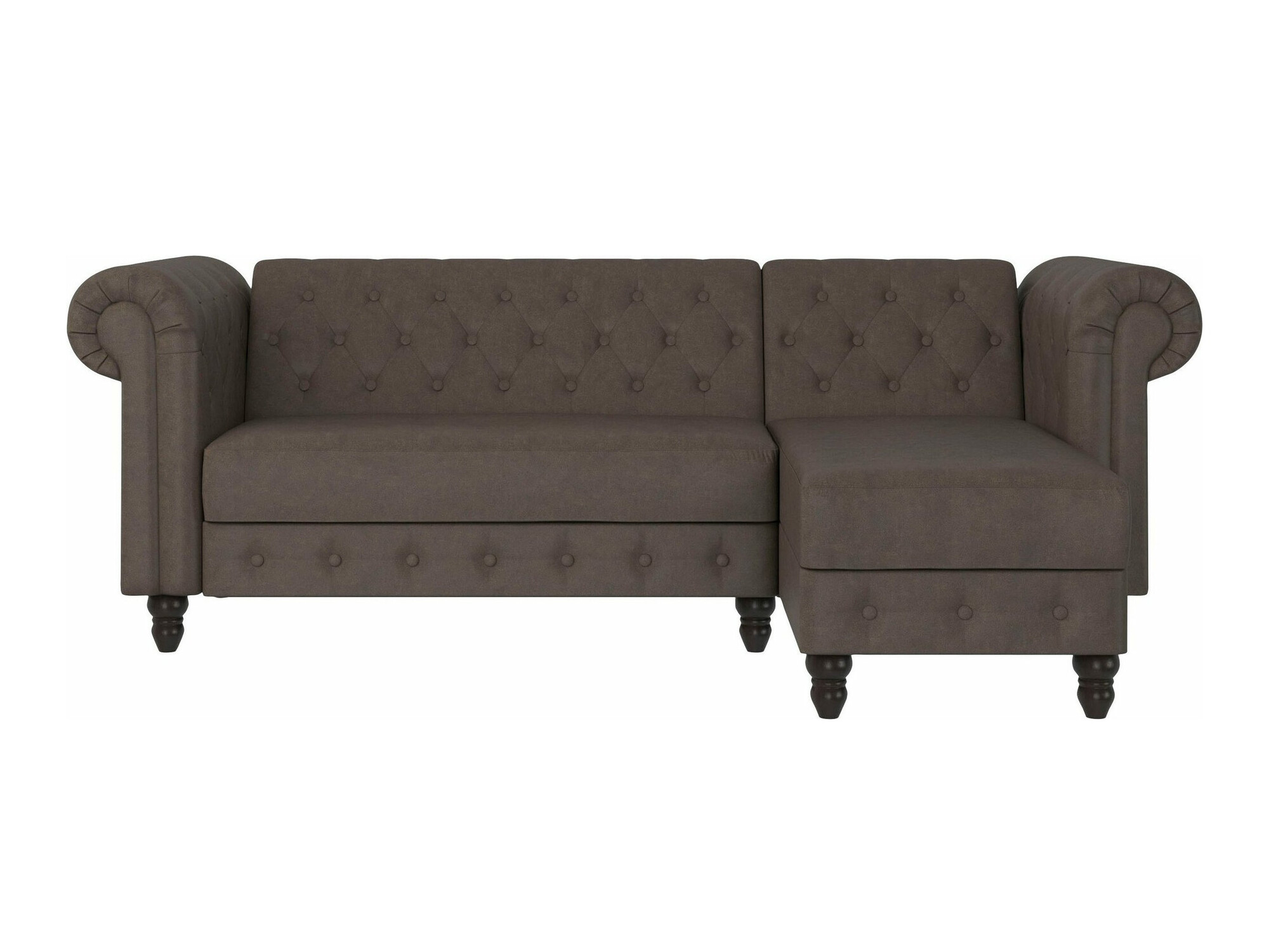 Chesterfield stūra dīvāns Tulsa 622 (Tumši brūns)