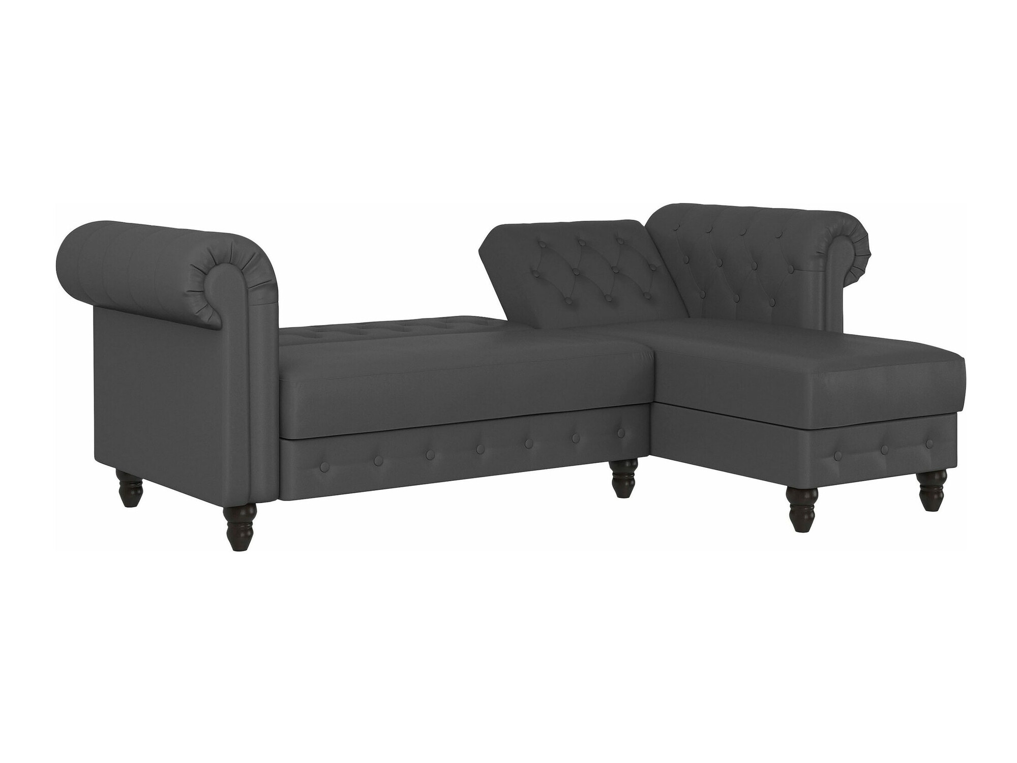 Chesterfield угловой диван Tulsa 622 (Тёмно-серый)