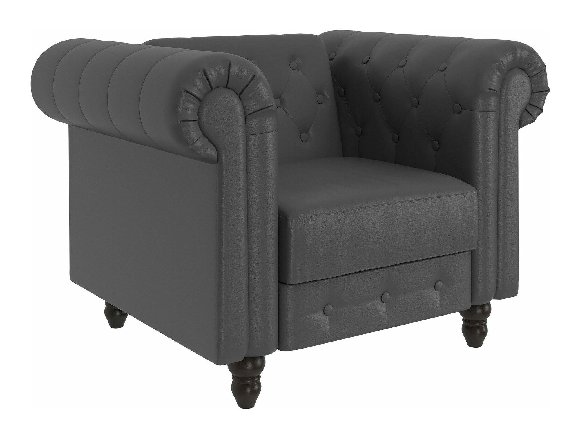 Chesterfield atpūtas krēsls Tulsa 630 (Tumši pelēks)
