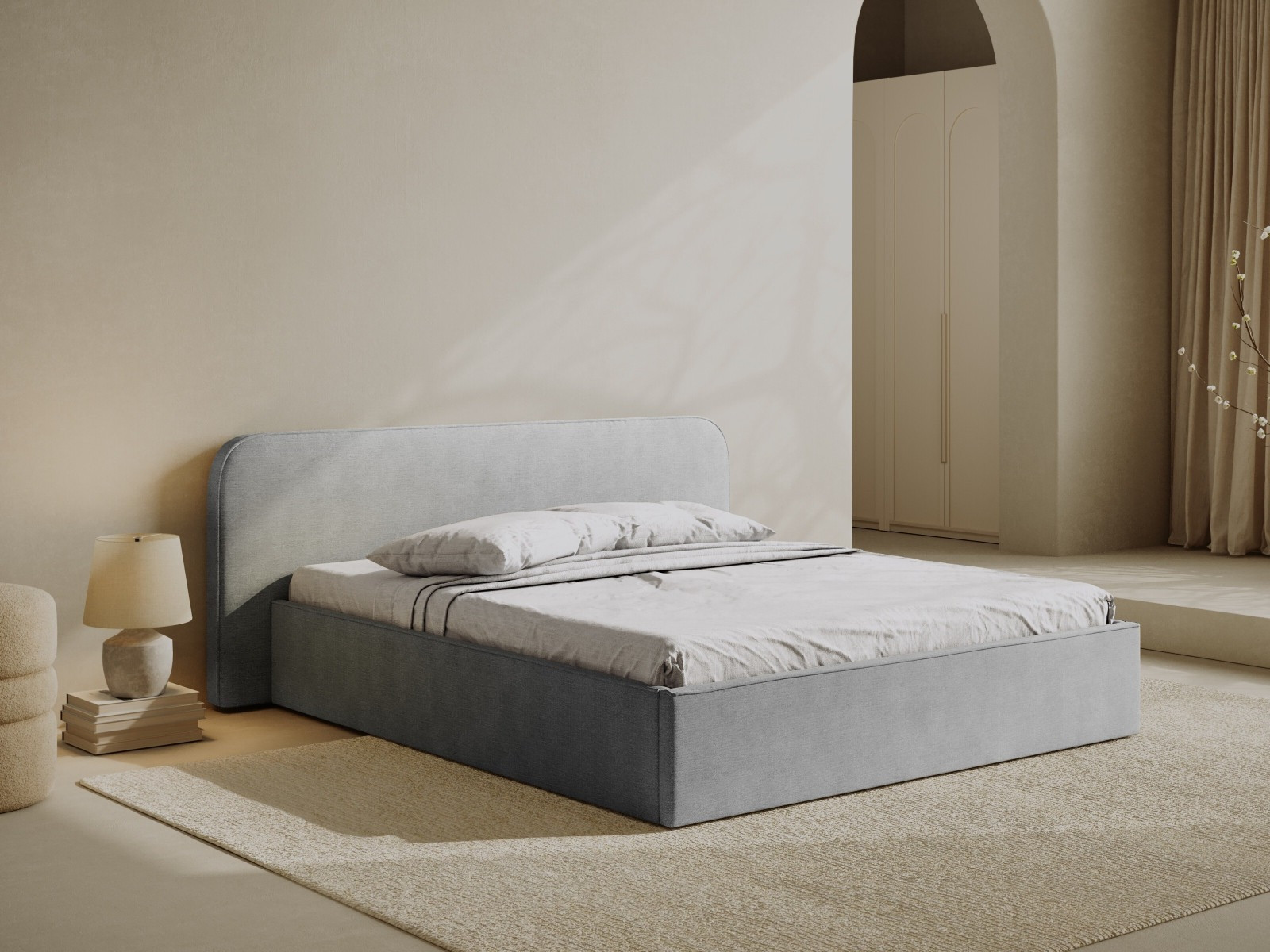 Кровать Beckley 158 (Babel Светло-серый)