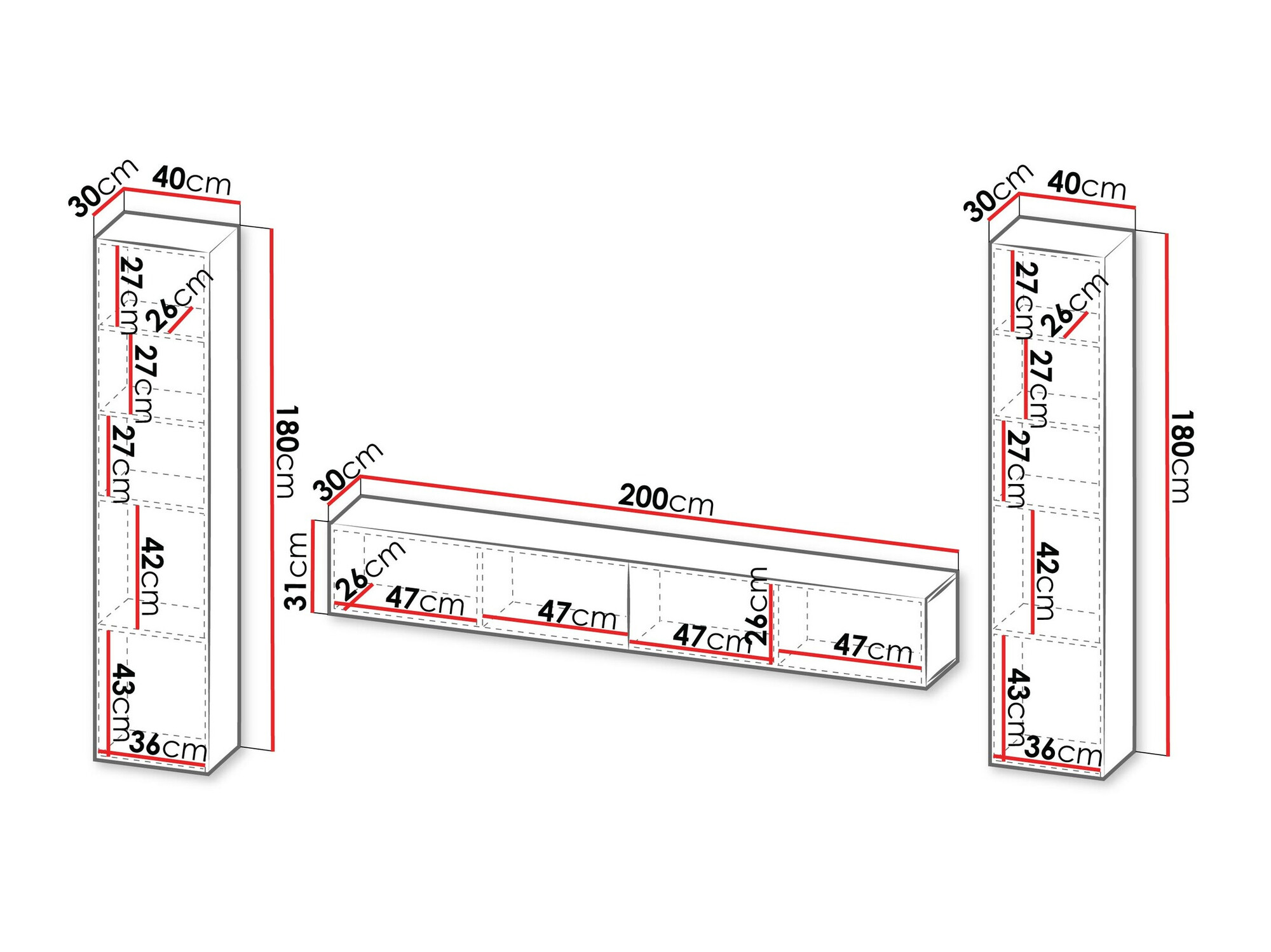 Набор для гостиной Calveru 106 (Чёрный + Дуб вотан)