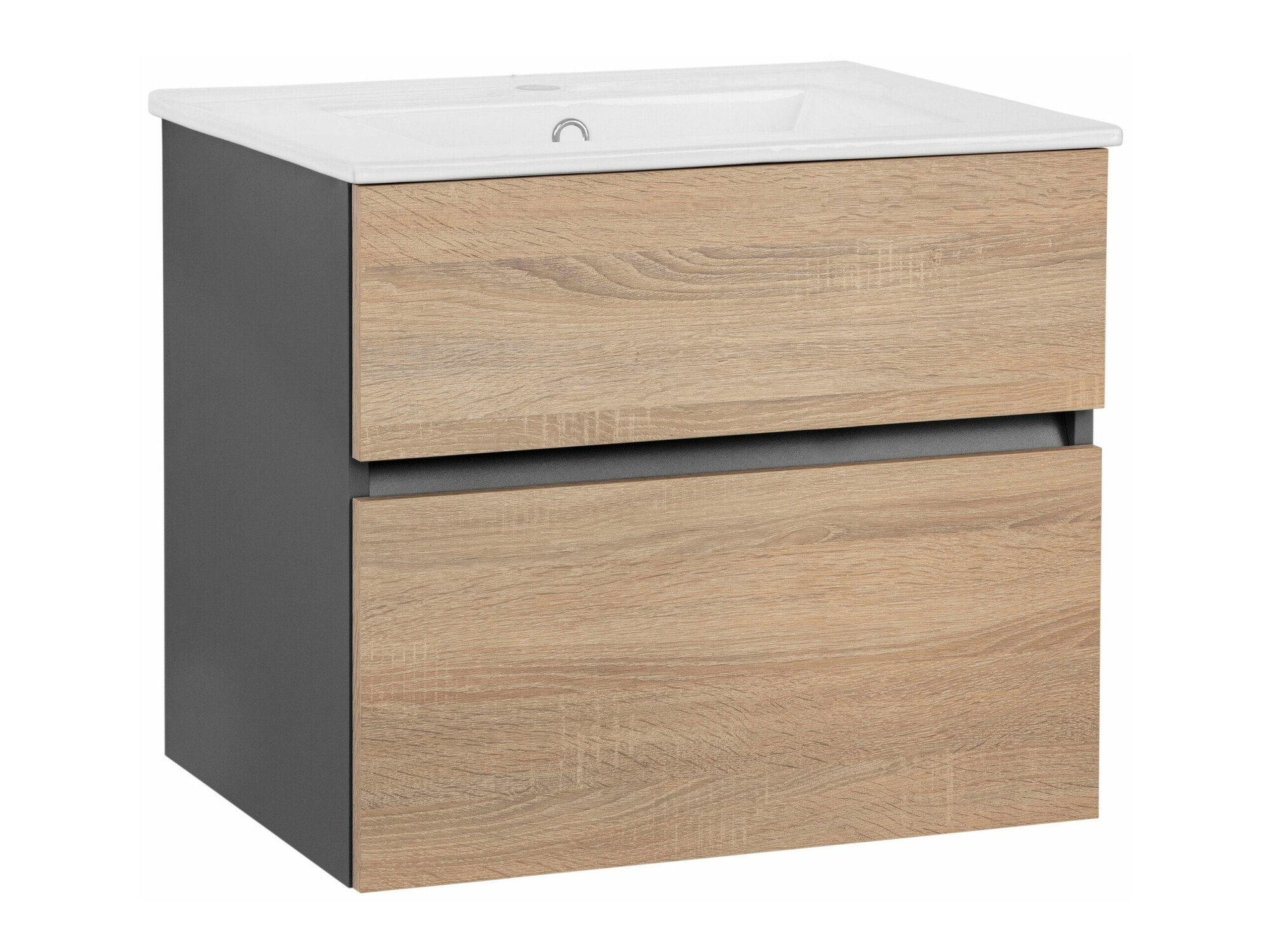 Piekarams vannas istabas skapītis izlietnei Denton 1478 (Antracīts + Ozols)