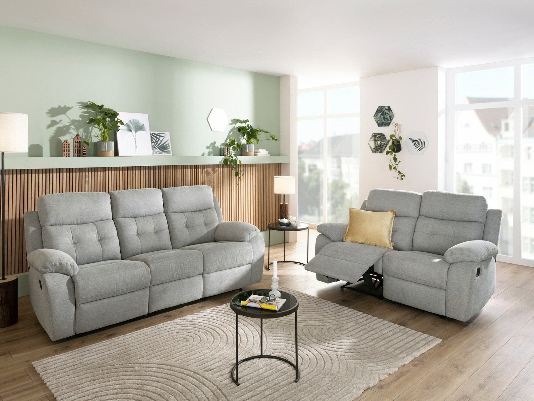 Dīvāns reglainer Denton 1479 (Gaiši pelēks)